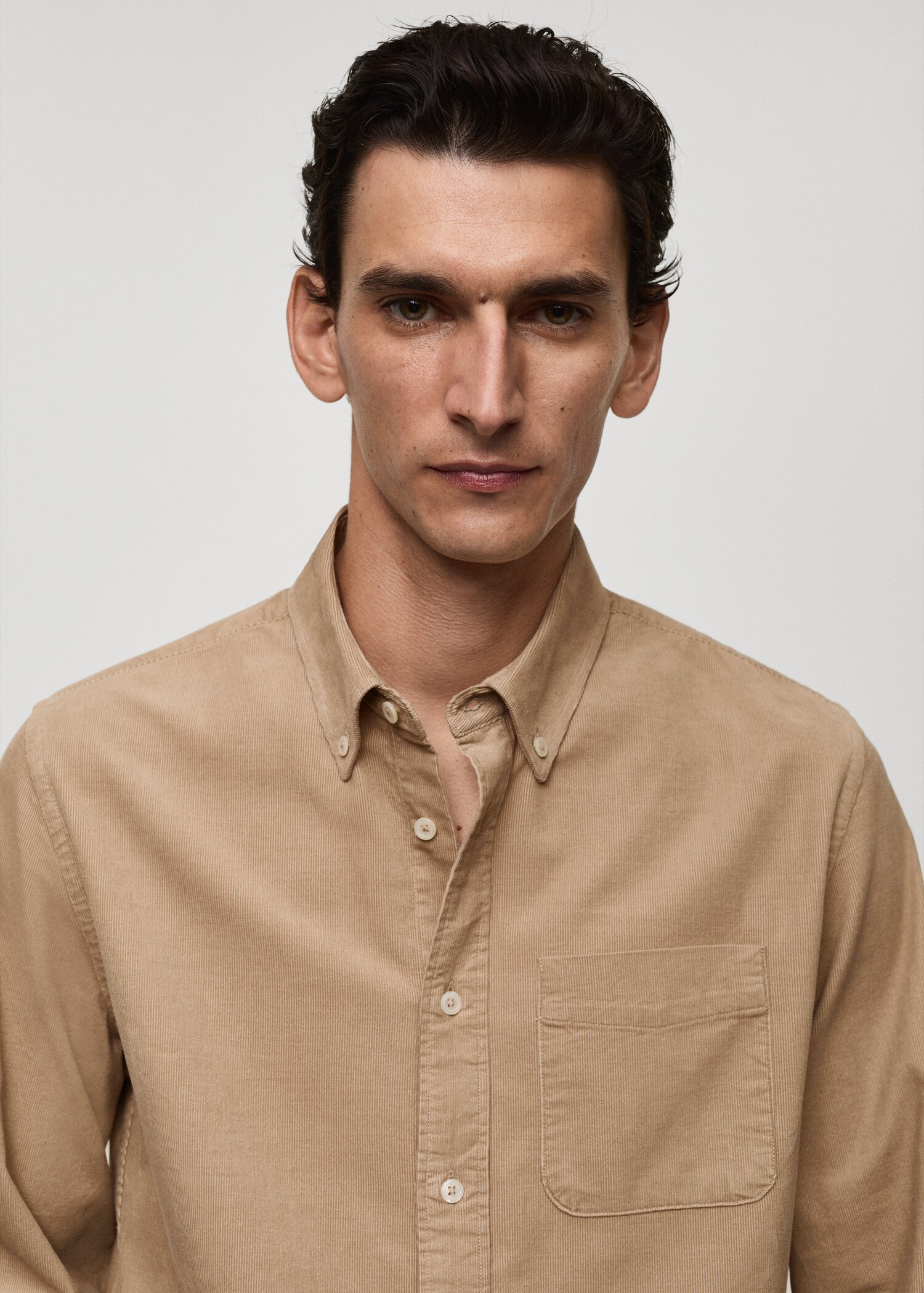 Classic-fit micro-corduroy shirt - Details of the article 1