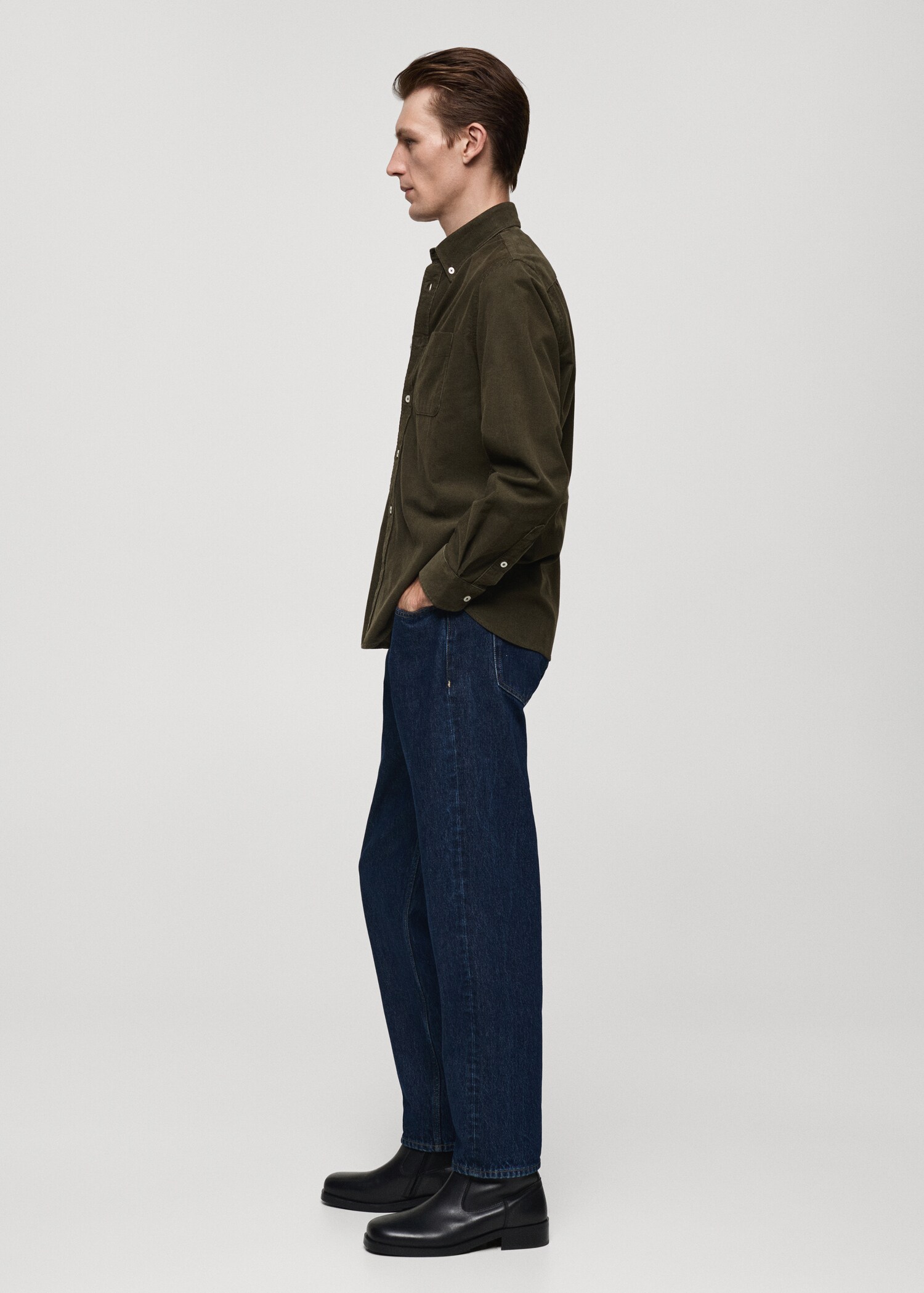 Classic-fit micro-corduroy shirt - Details of the article 2