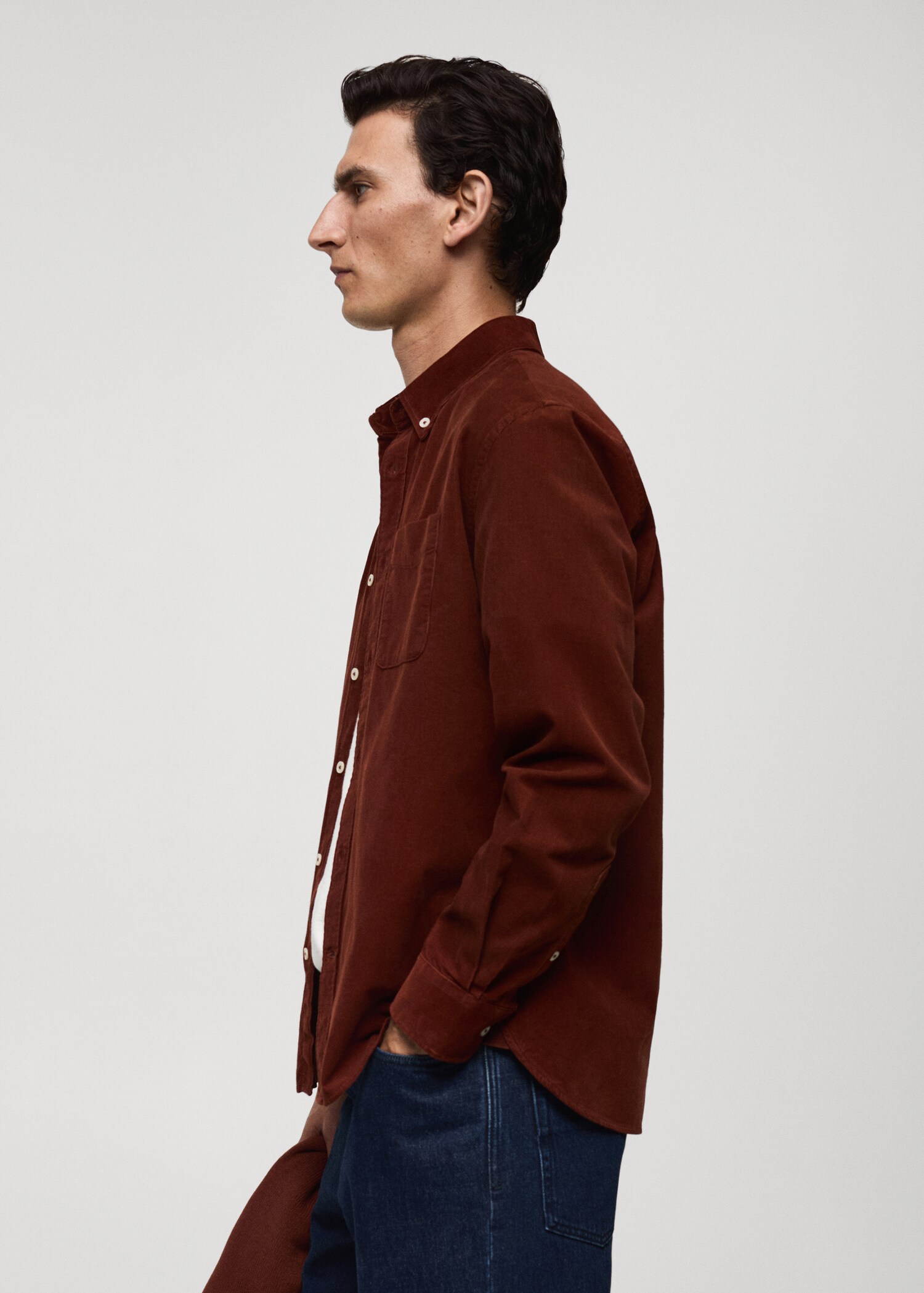 Classic-fit micro-corduroy shirt - Details of the article 2
