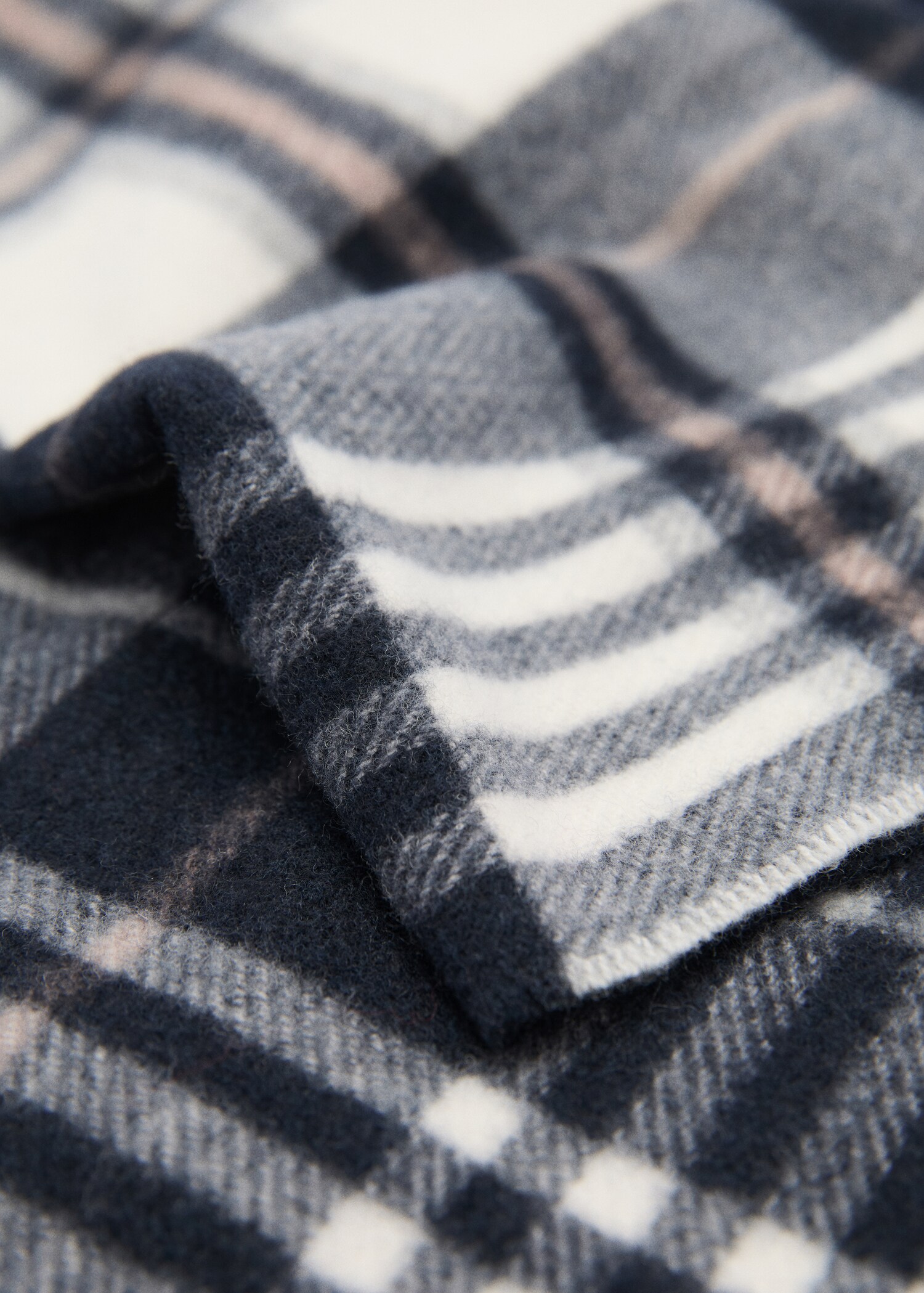 Check fringed scarf - Medium plane