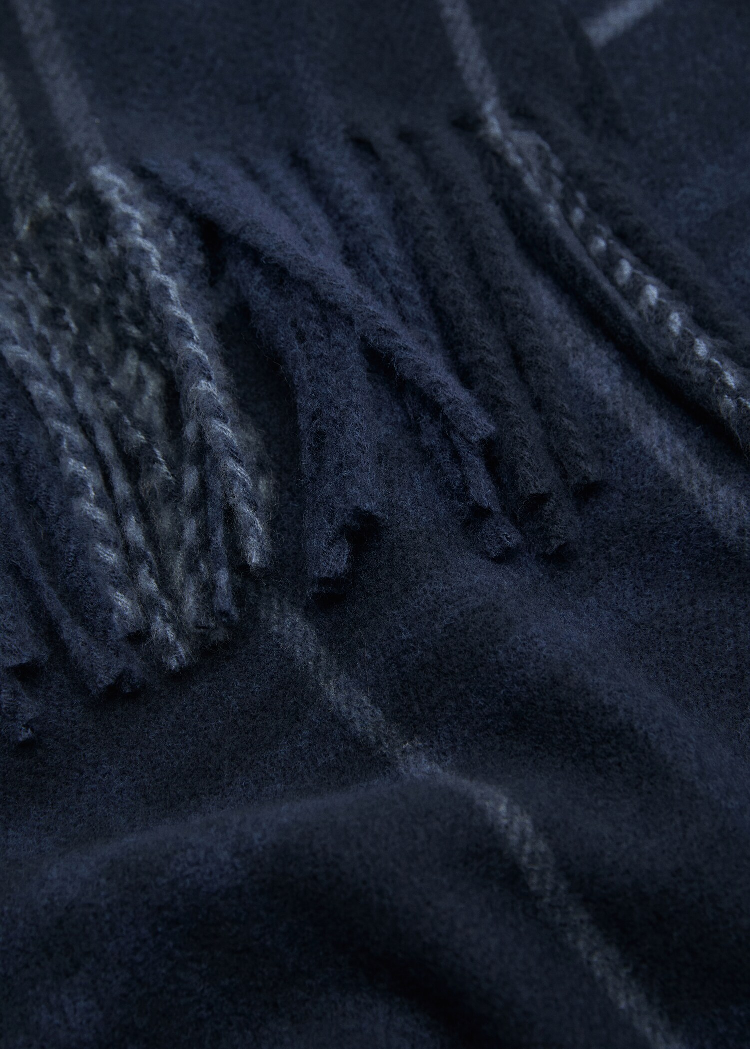 Check fringed scarf - Medium plane