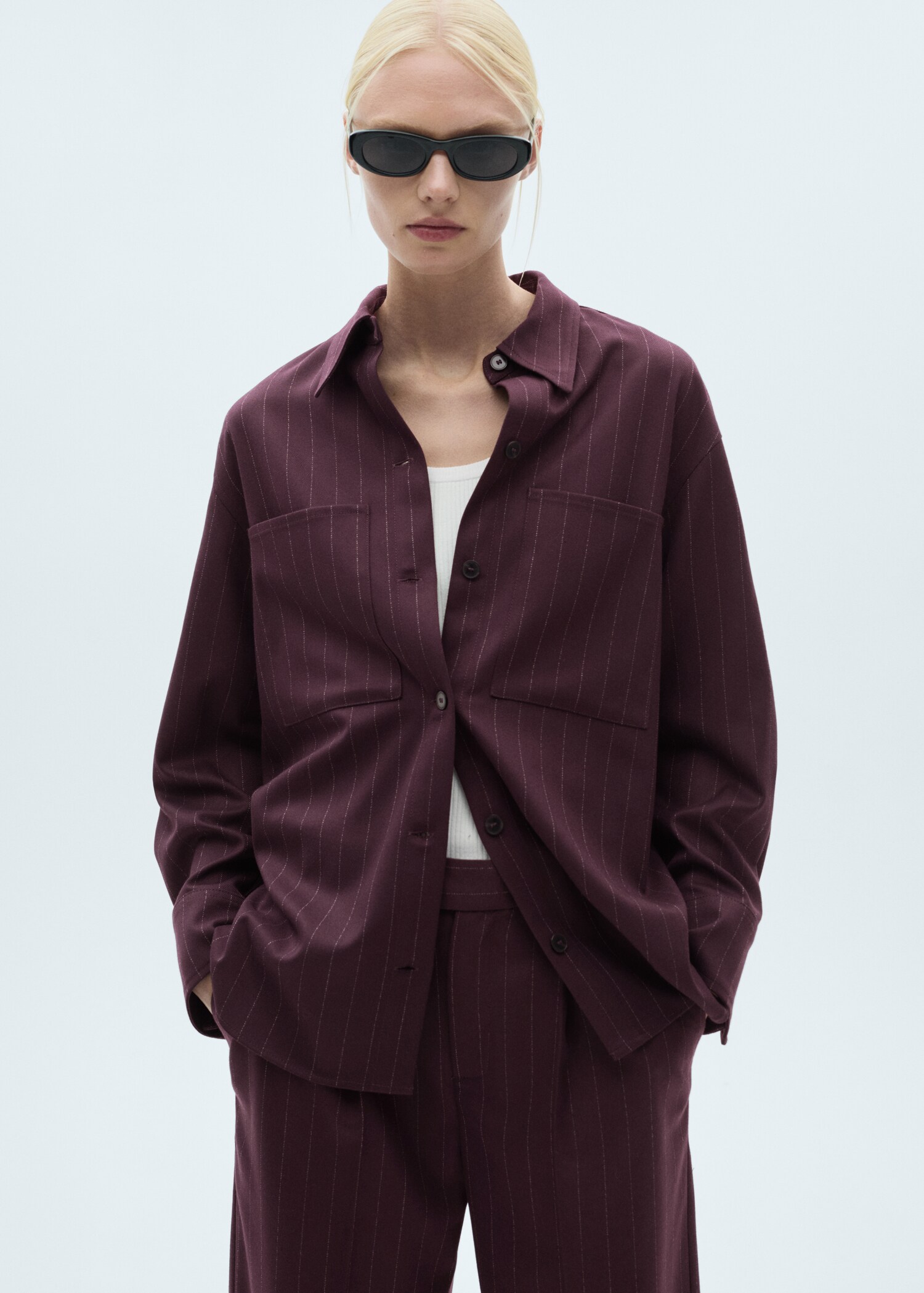 Pinstripe overshirt - Medium plane