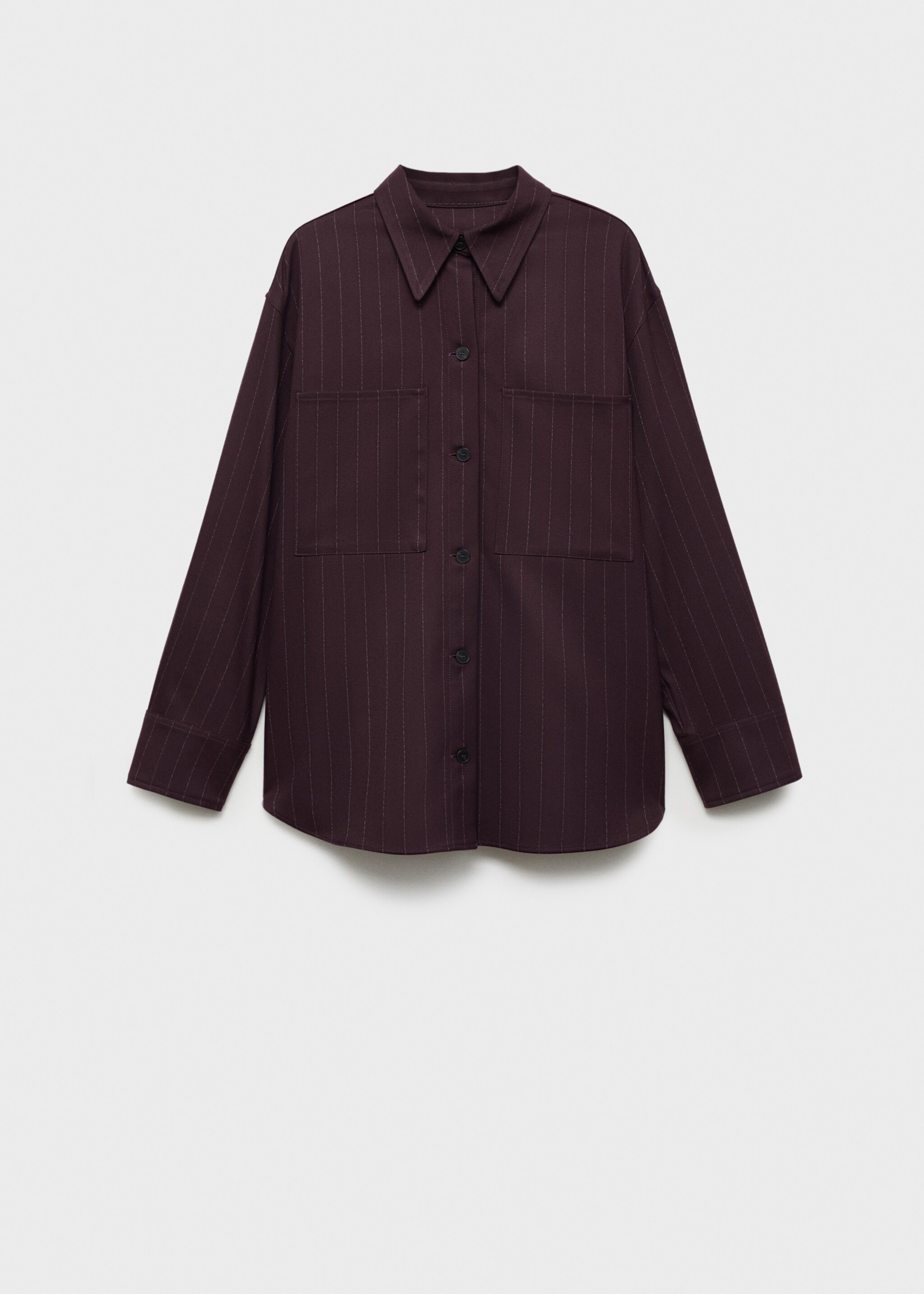 Pinstripe overshirt - Article without model, Wine. Ref: 77068280-00.