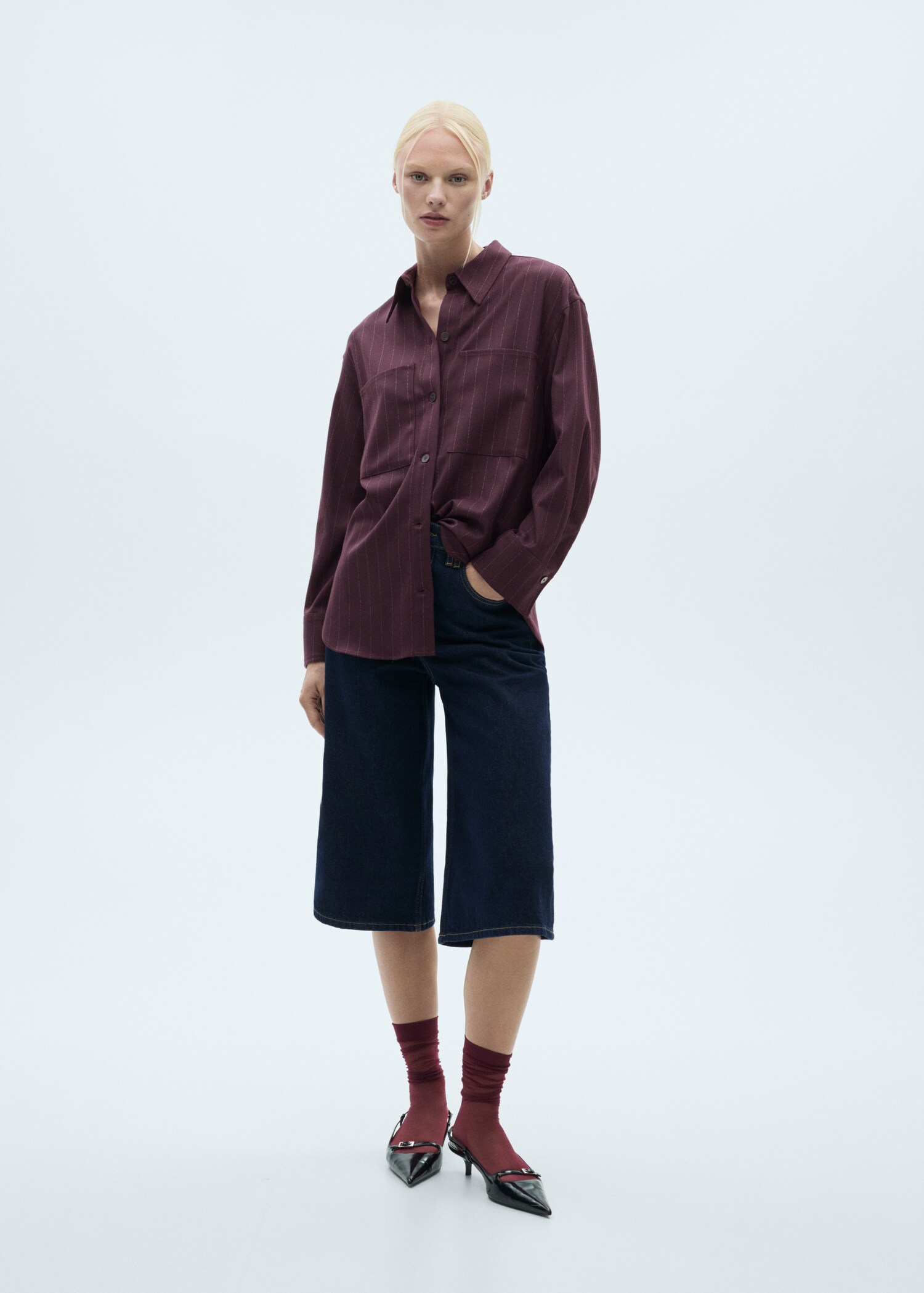 Pinstripe overshirt - Details of the article 2