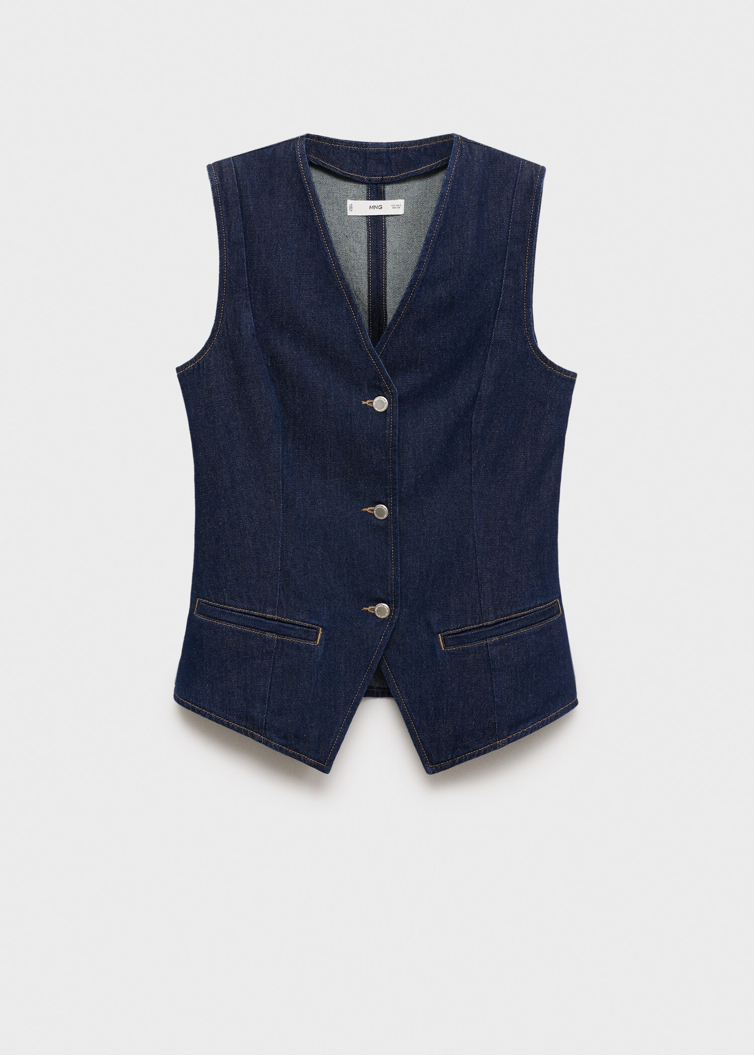 Denim rinse-wash gilet - Artikel zonder model