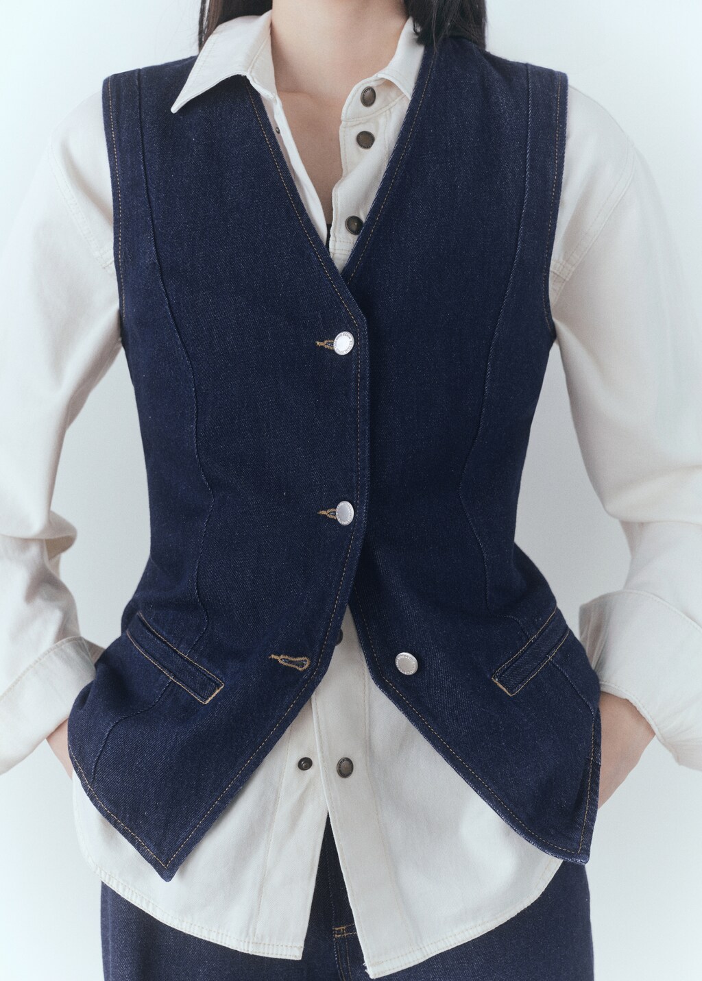 Washed Denim Waistcoat