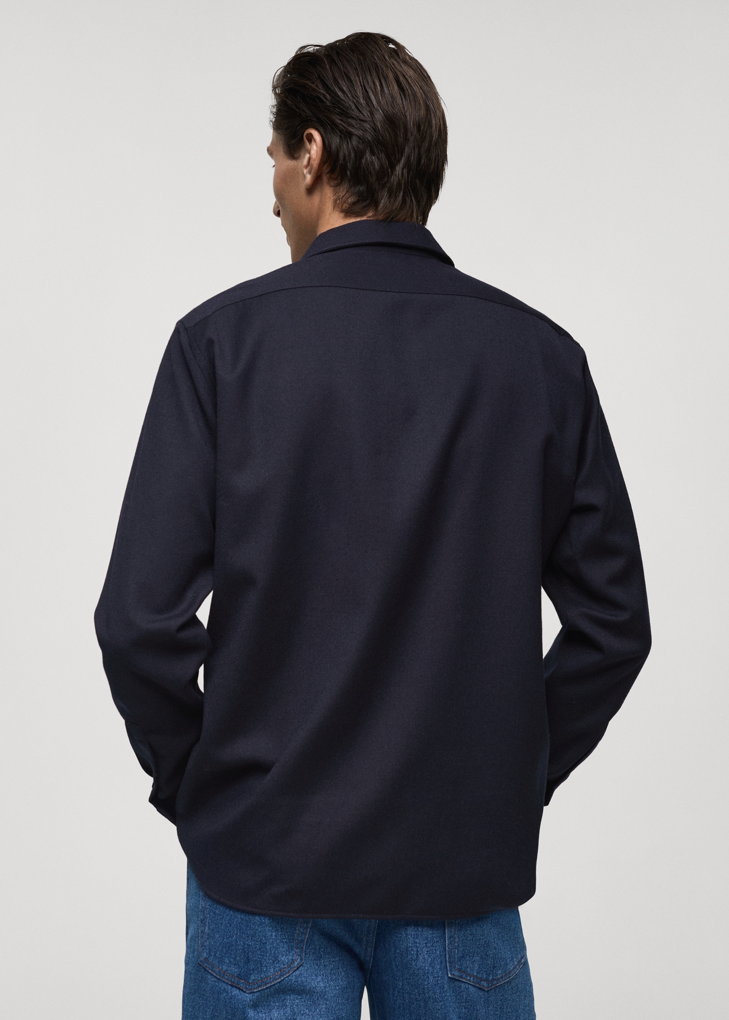 100% wool shirt with pocket - Reverse of the article