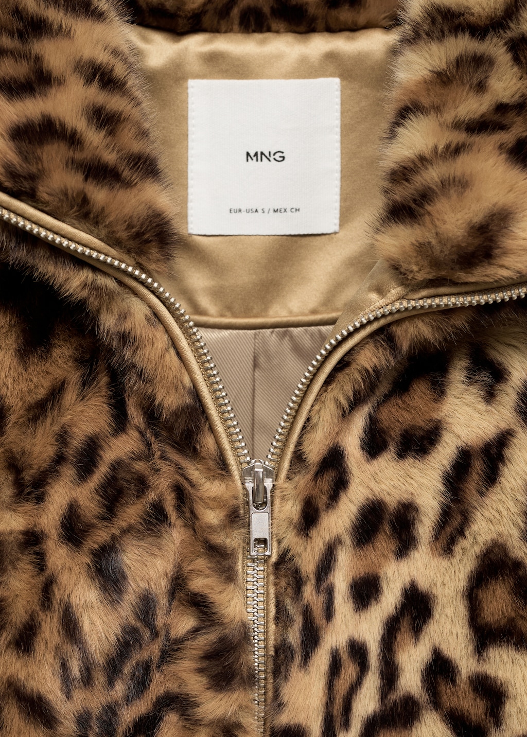 Mango leopard faux fur coat discount