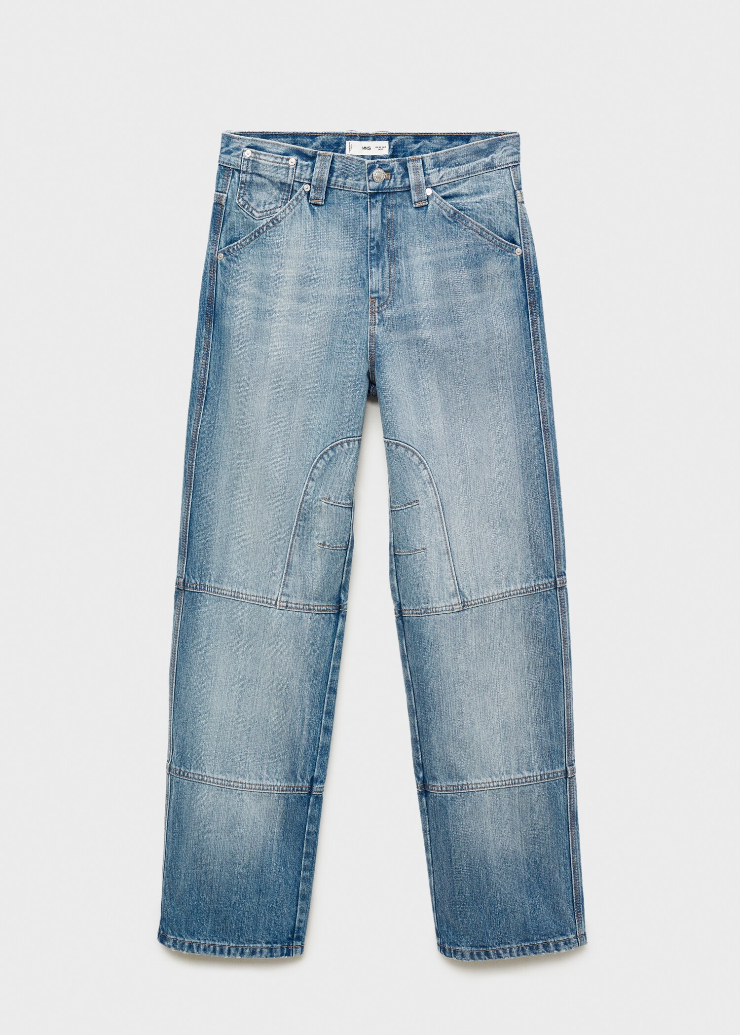 Wideleg jeans with decorative stitching - Article without model
