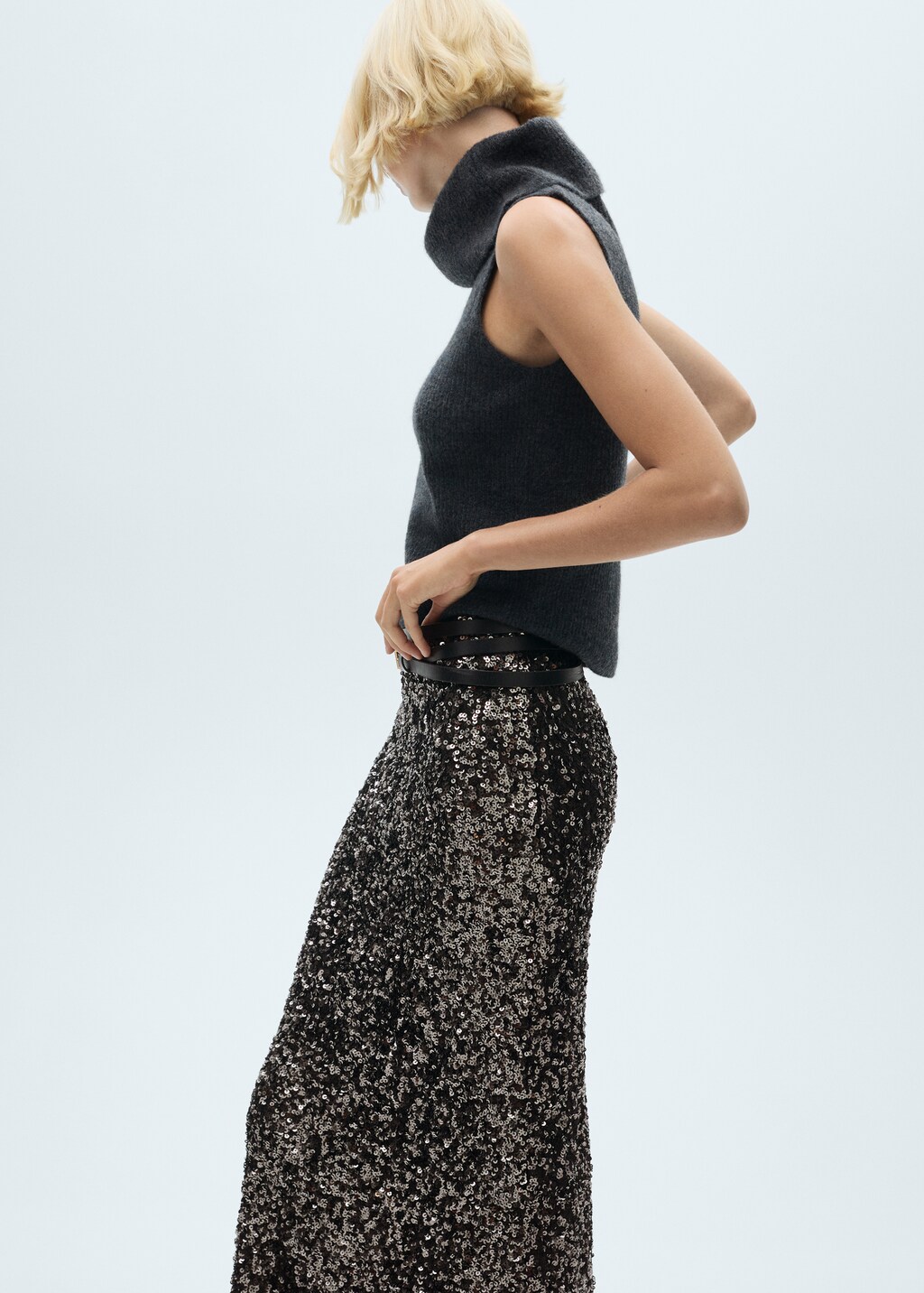 Scoop Women's & Women's Plus Paillette Sequin Midi Skirt