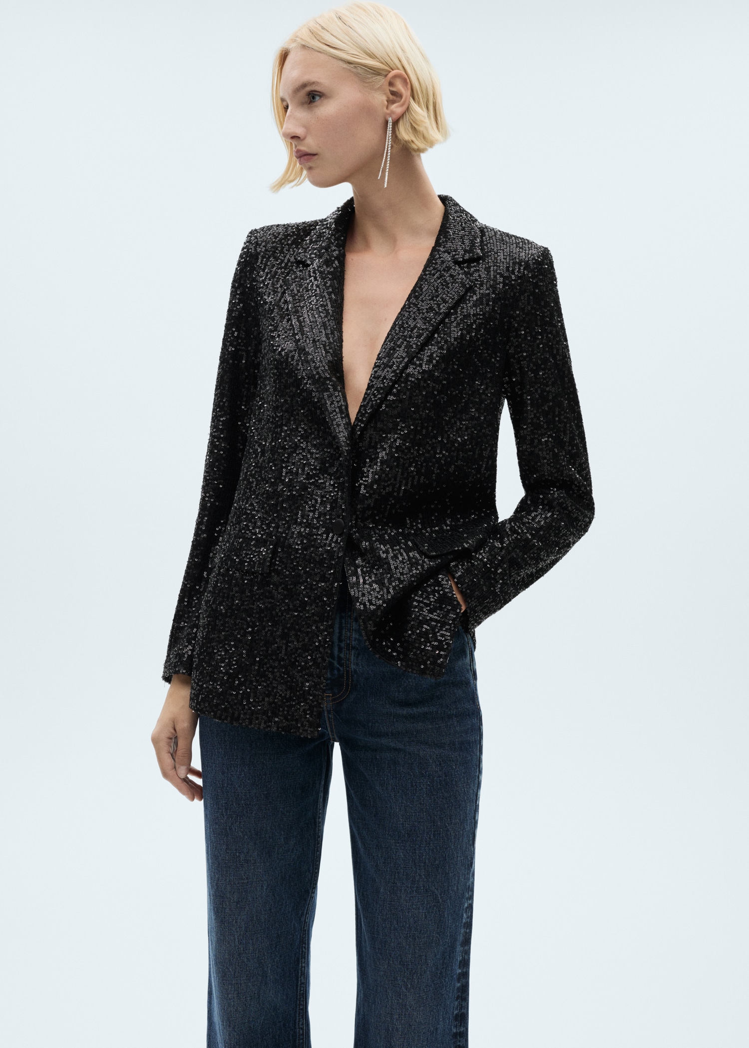 Sequin suit jacket Women MANGO Niger - Main Image