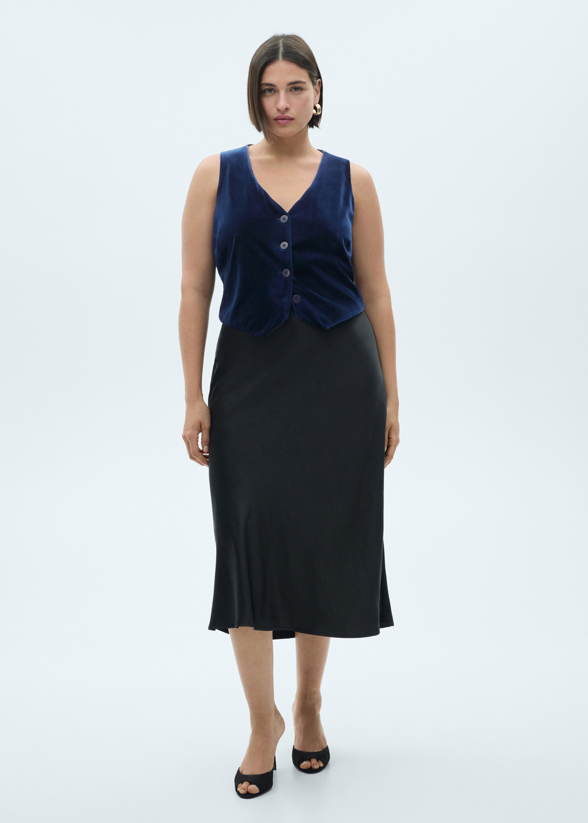 سترة مخملية قصيرة - تفاصيل المنتج 3, أزرق داكن. Ref: 77069062-00.