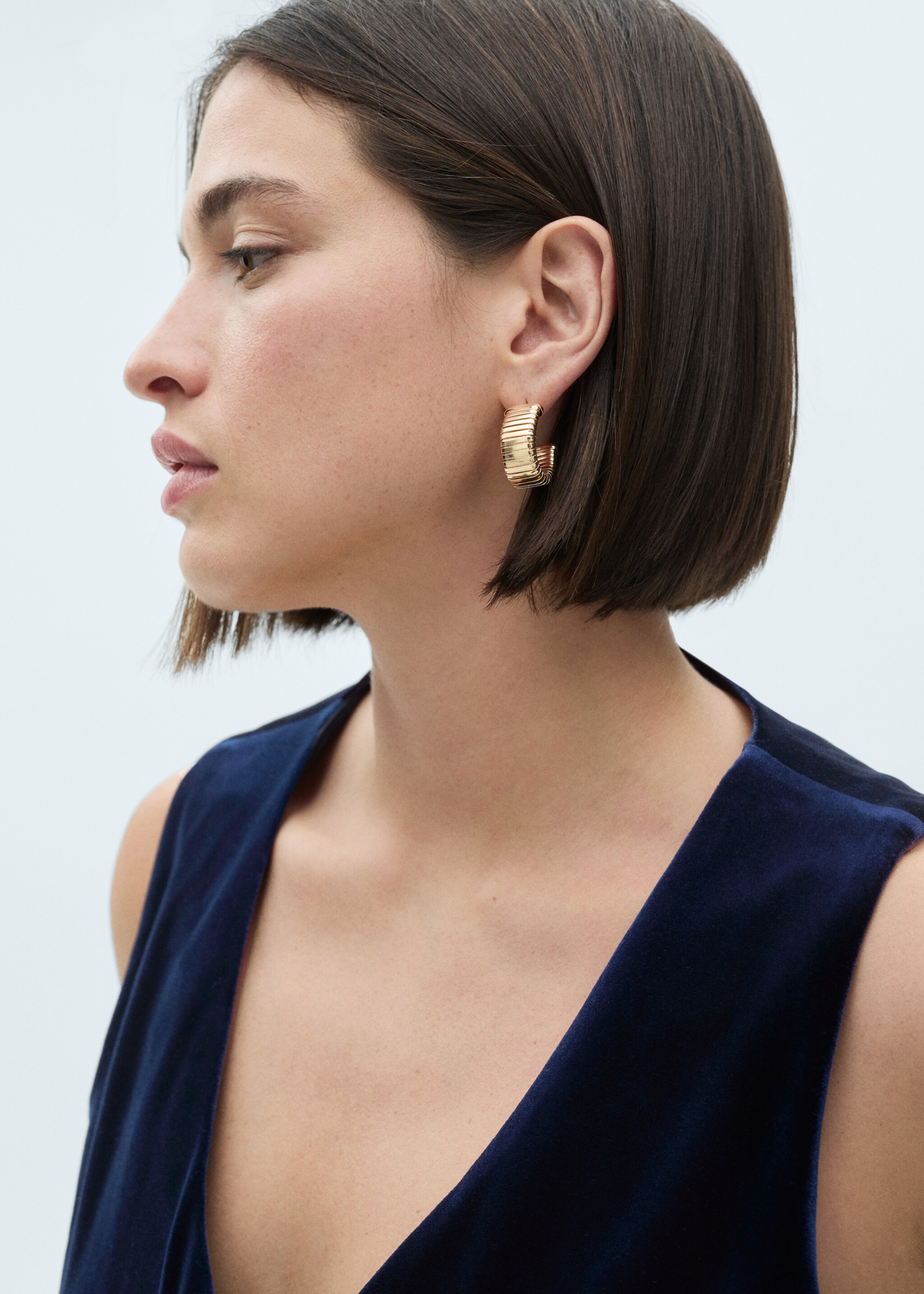 سترة مخملية قصيرة - تفاصيل المنتج 4, أزرق داكن. Ref: 77069062-00.