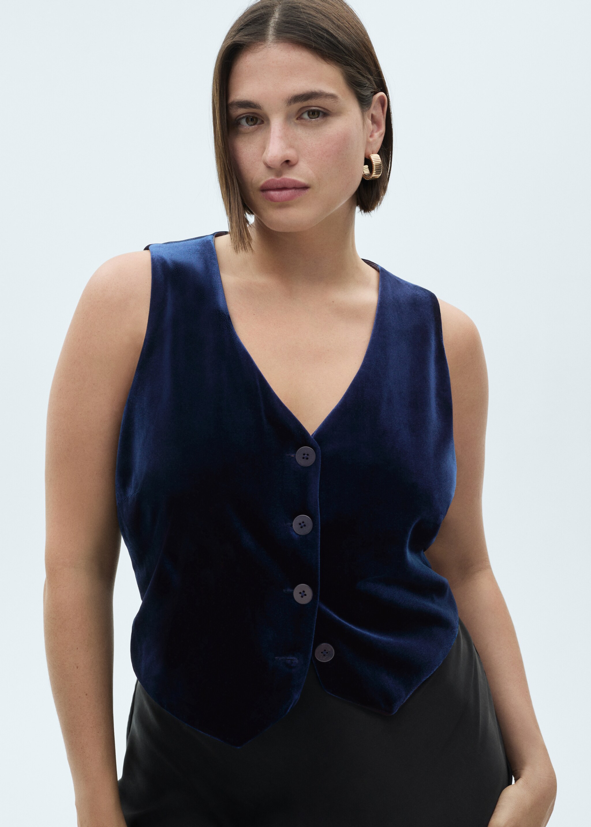 سترة مخملية قصيرة - تفاصيل المنتج 5, أزرق داكن. Ref: 77069062-00.