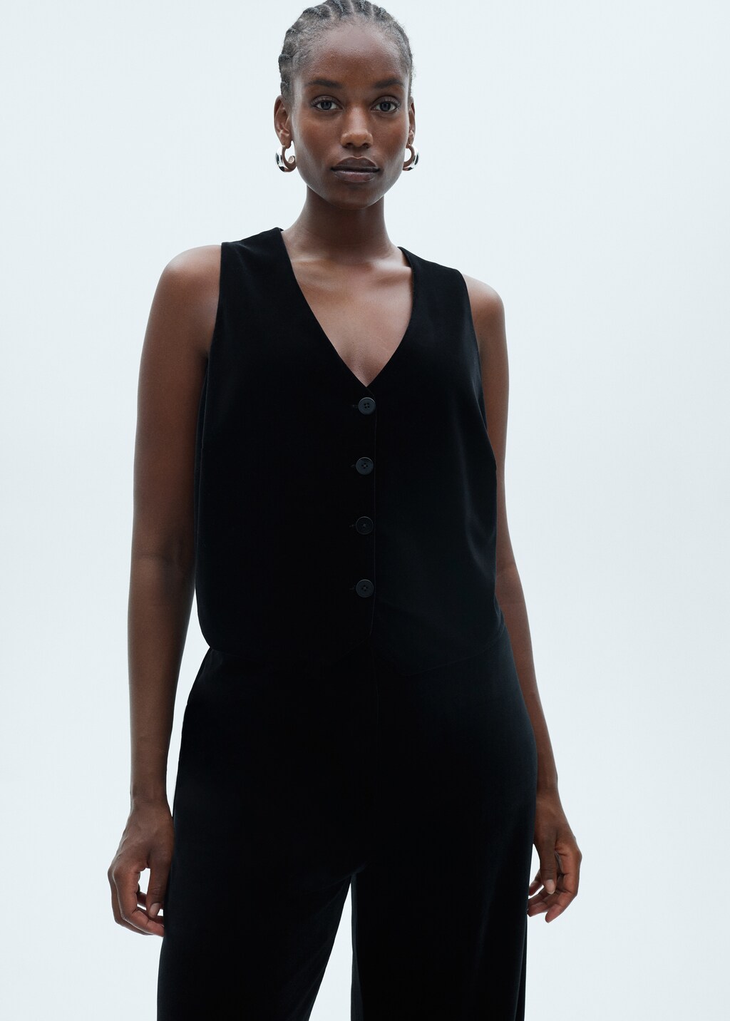 Mango - Cropped velvet vest | Plush