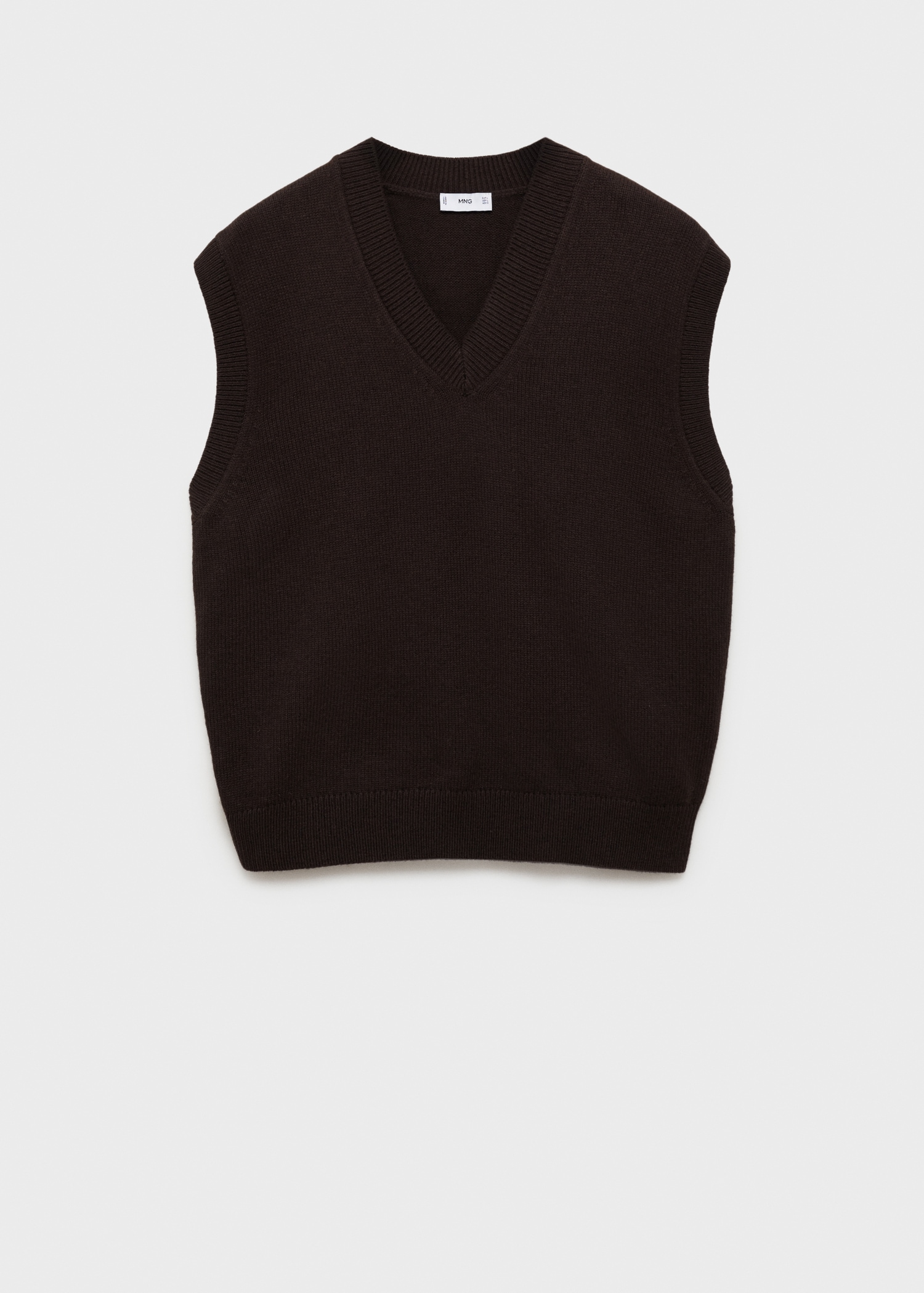 V-neck knitted vest Men MANGO Niger - Main Image