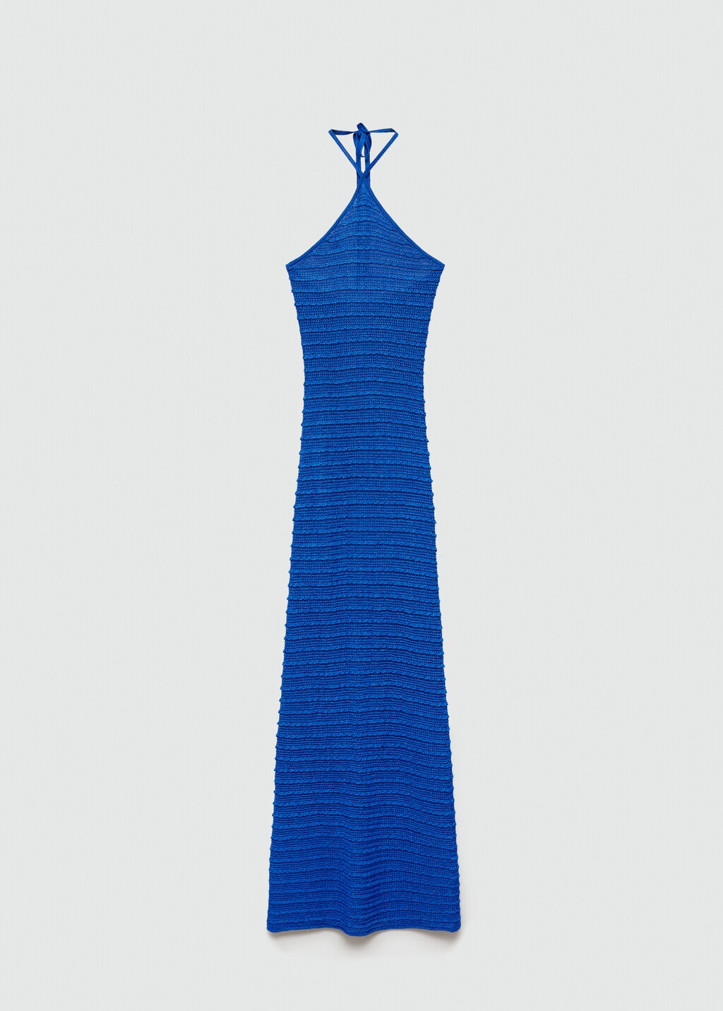 MANGO Halter neck lurex knitted dress vibrant blue 2 Woman