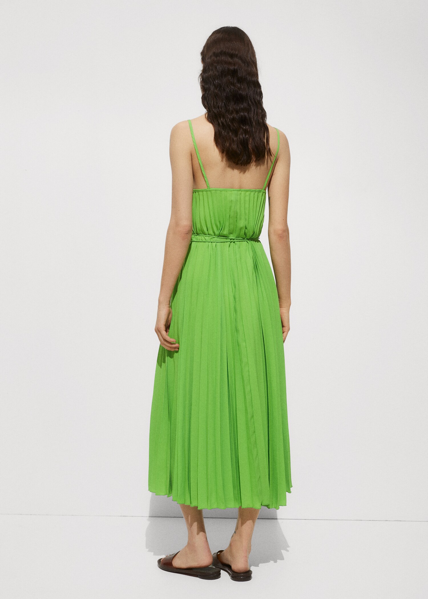 Vestido plisado lazo - Reverso del artículo