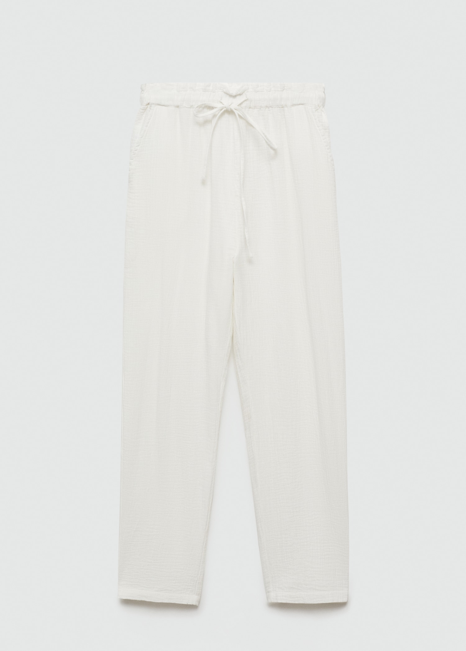 Elastic waist cotton trousers - Article without model