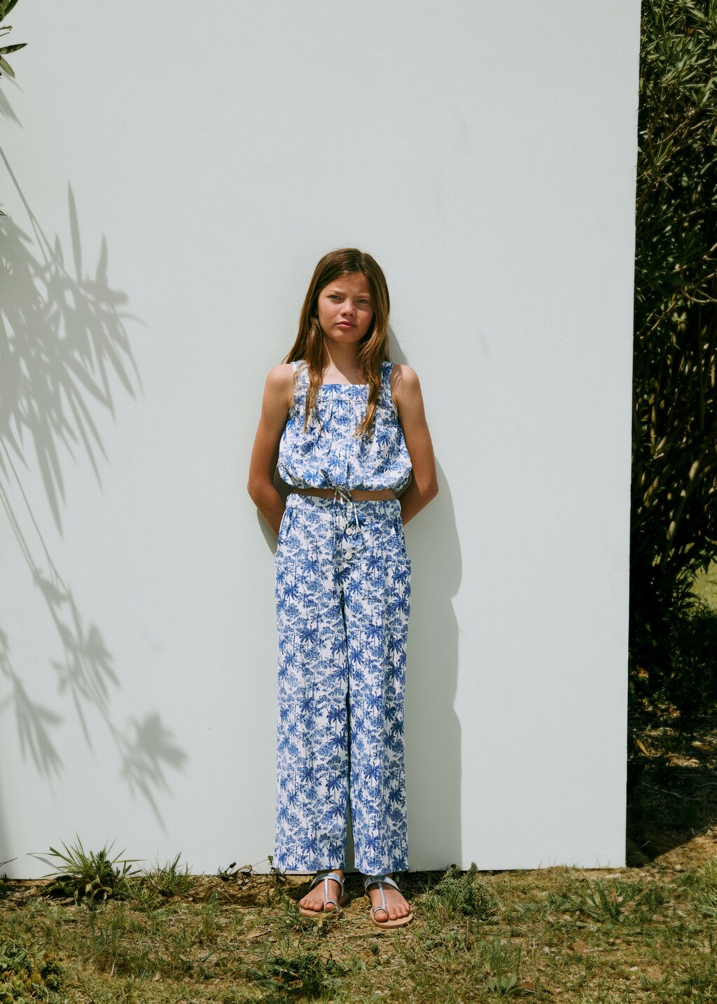 Mango Top mit Palmenprint