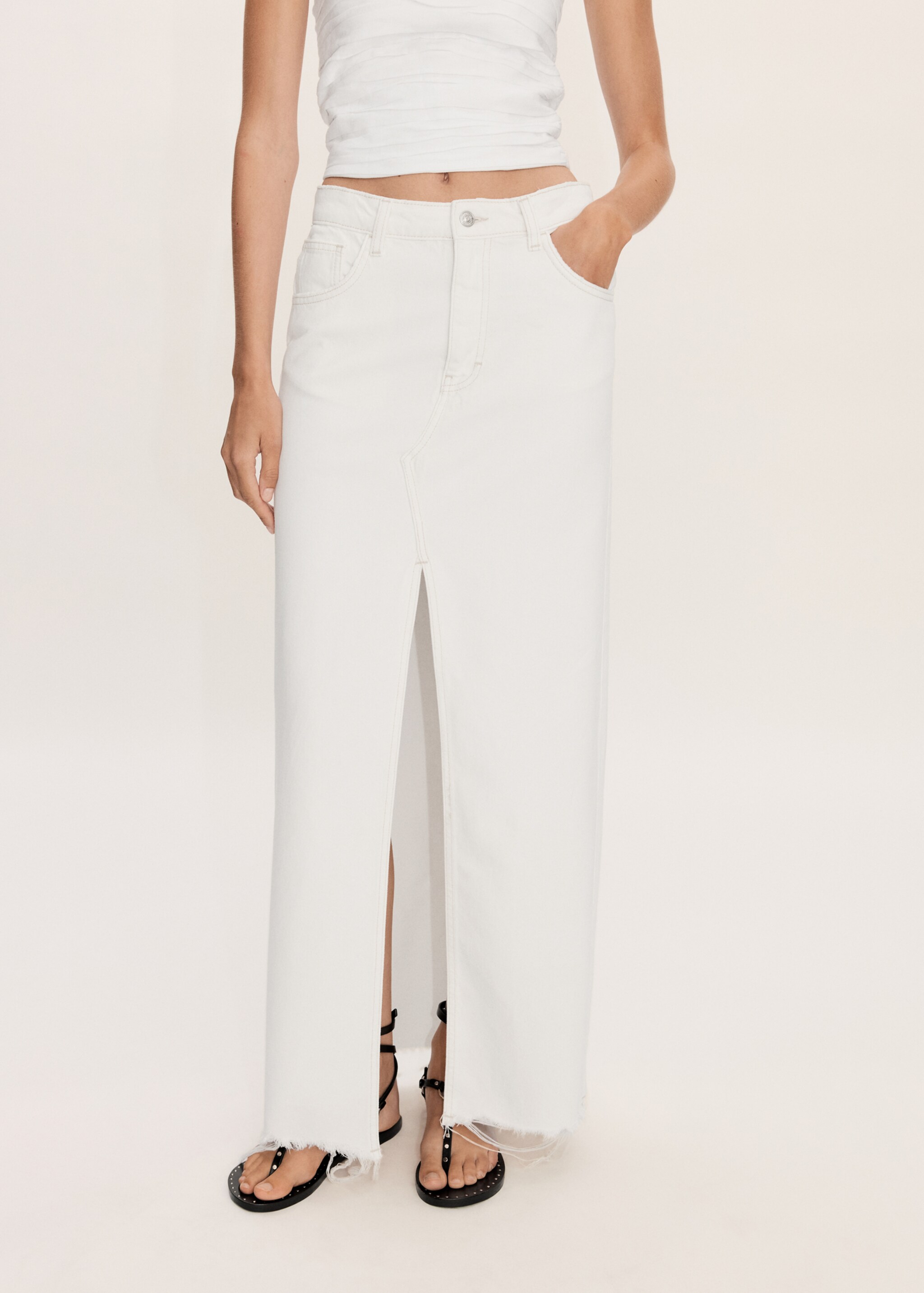 Slit denim skirt - Medium plane