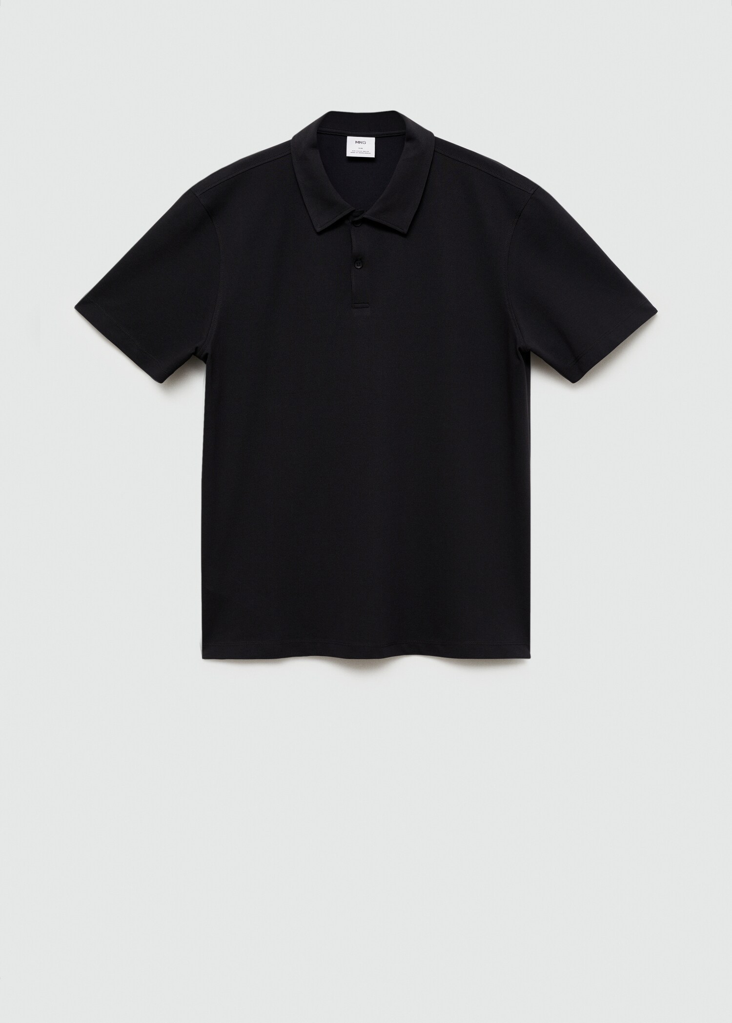 Slim-fit cotton piqué textured polo shirt - Article without model