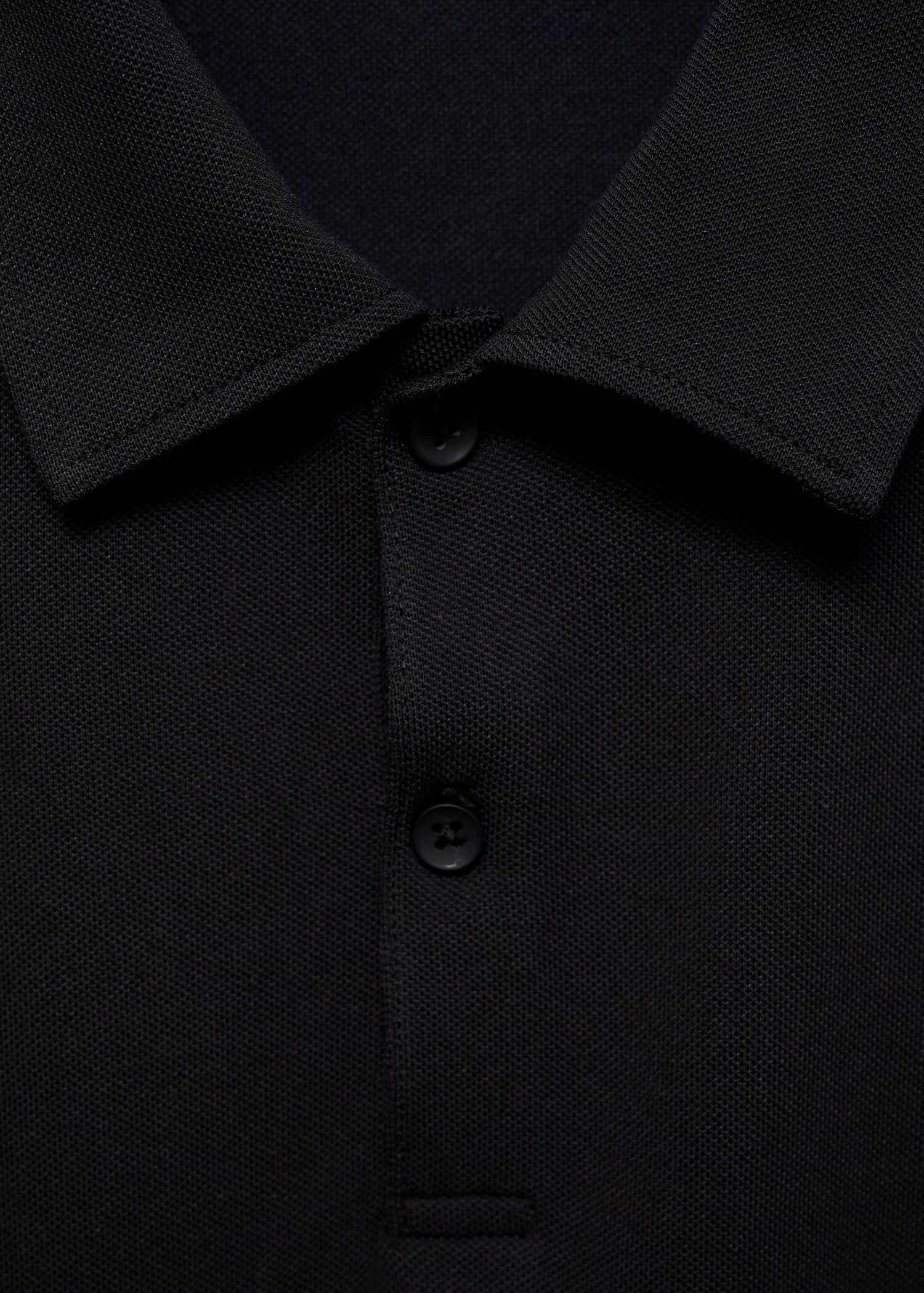 Slim-fit cotton piqué textured polo shirt - Details of the article 8