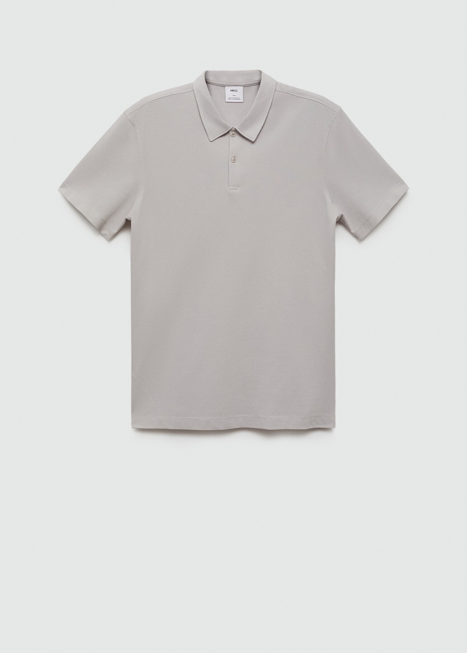 Slim-fit cotton piqué textured polo shirt - Article without model