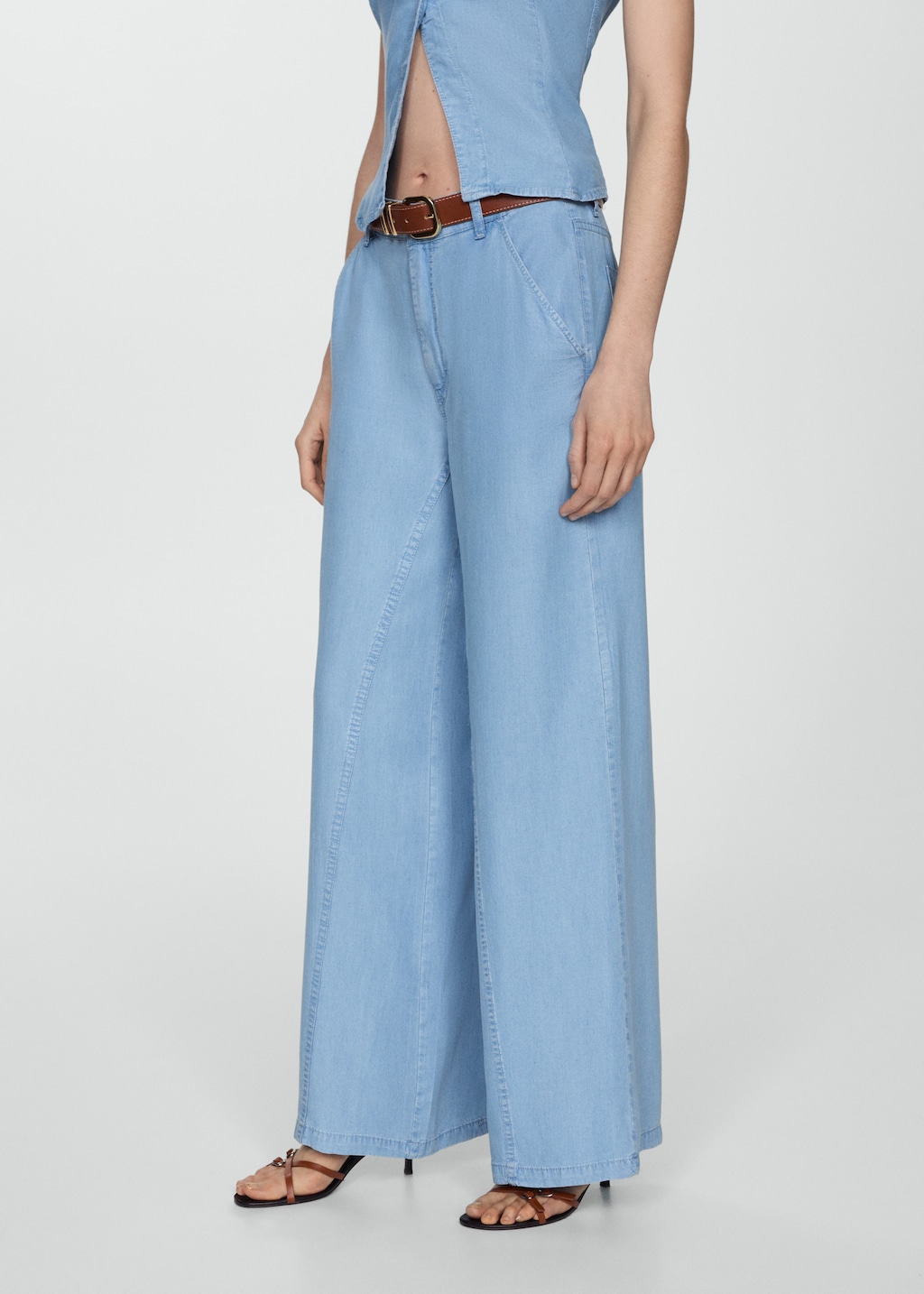 Mango Wideleg-Hose aus Lyocell