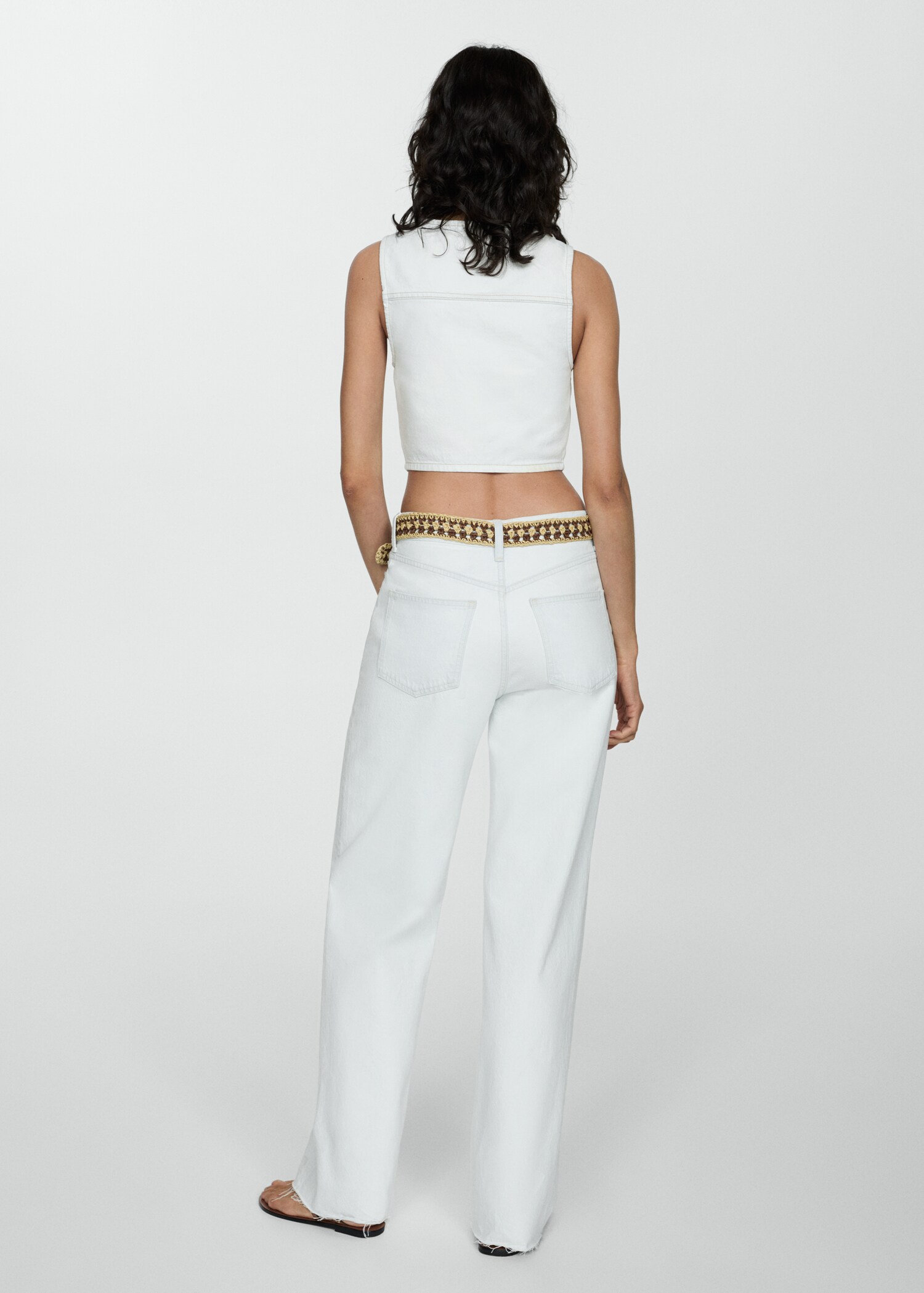 Crop-Jeansweste mit Taschen - Rückseite des Artikels