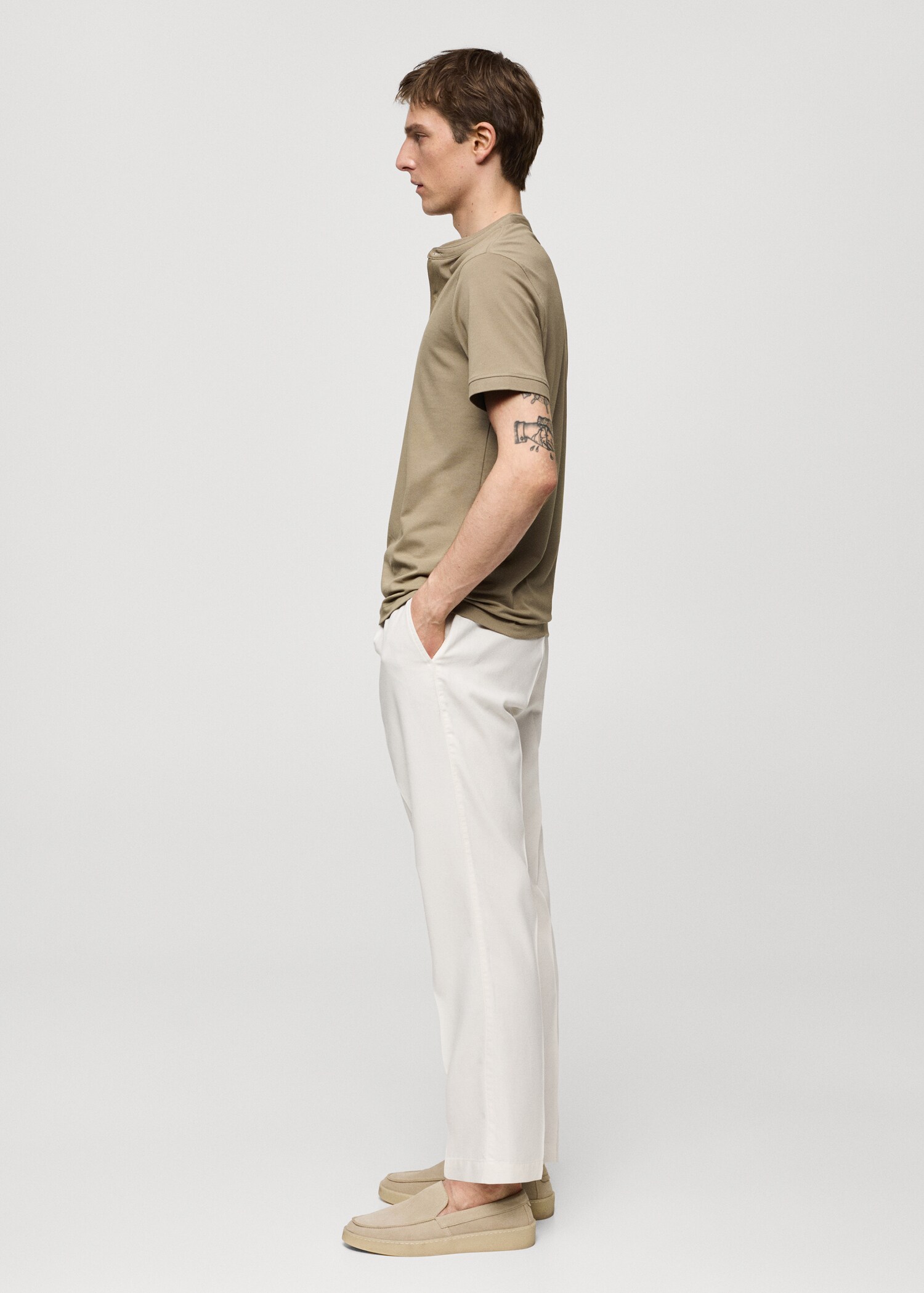 Cotton lyocell pleated pants - Details of the article 2