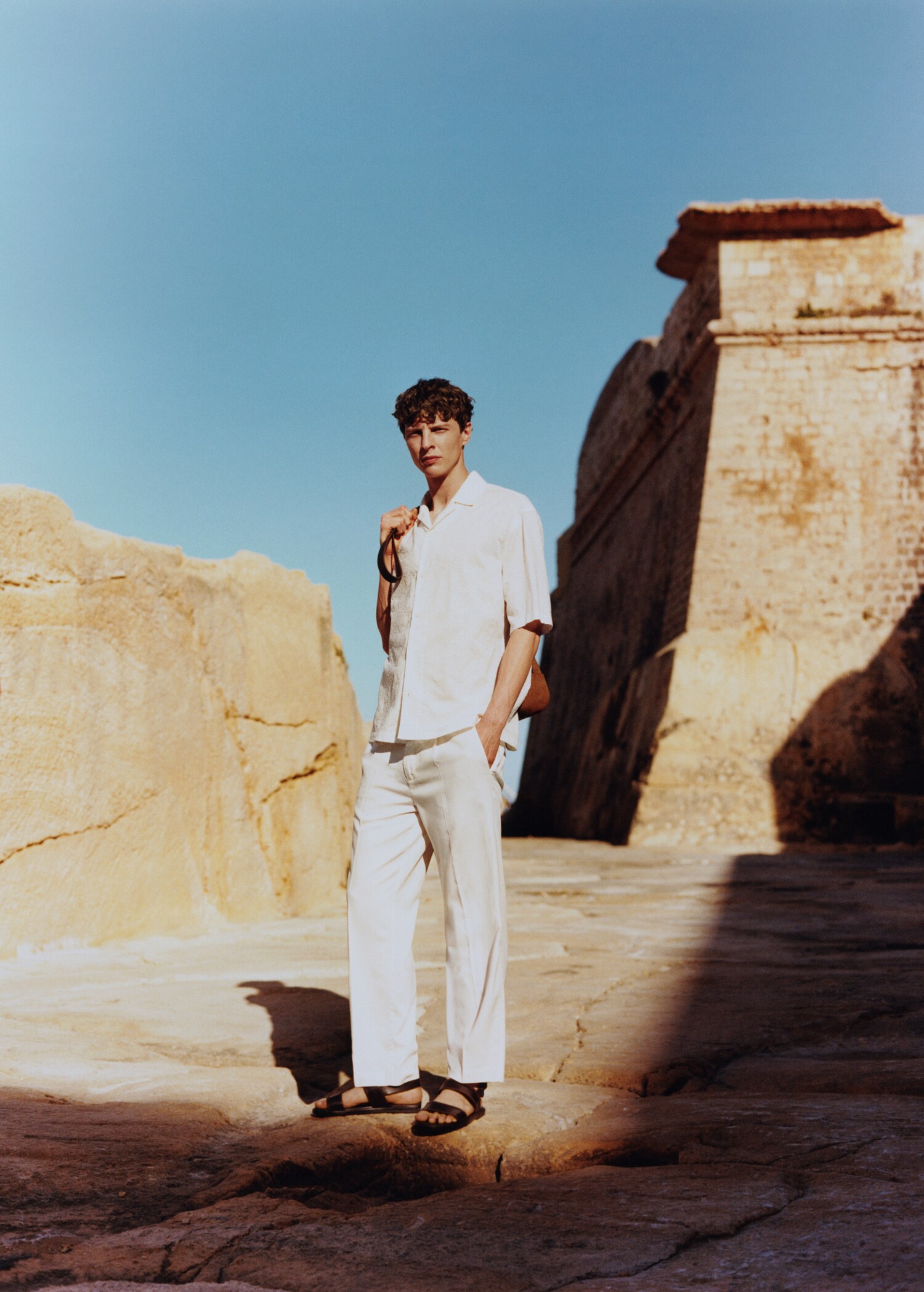Cotton lyocell pleated pants - Details of the article 5