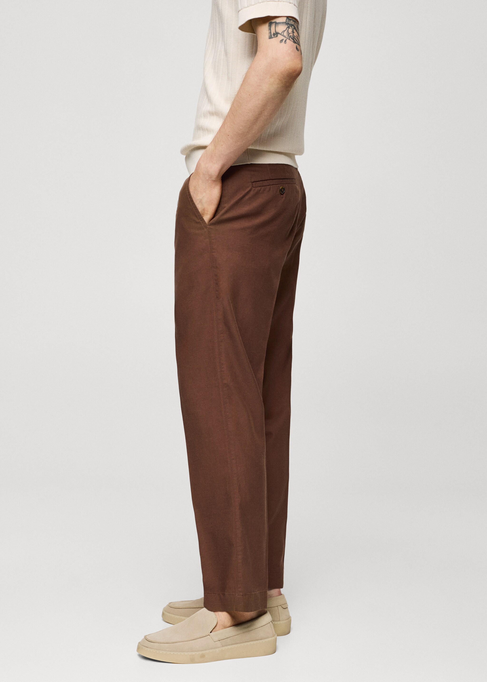 Cotton lyocell pleated trousers - Details of the article 6