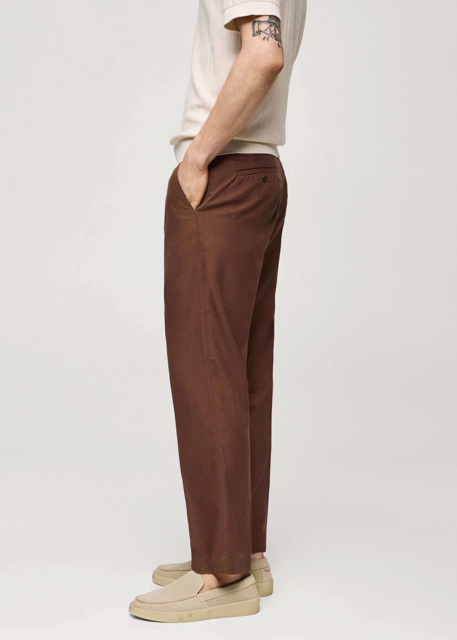 Cotton lyocell pleated pants - Details of the article 6