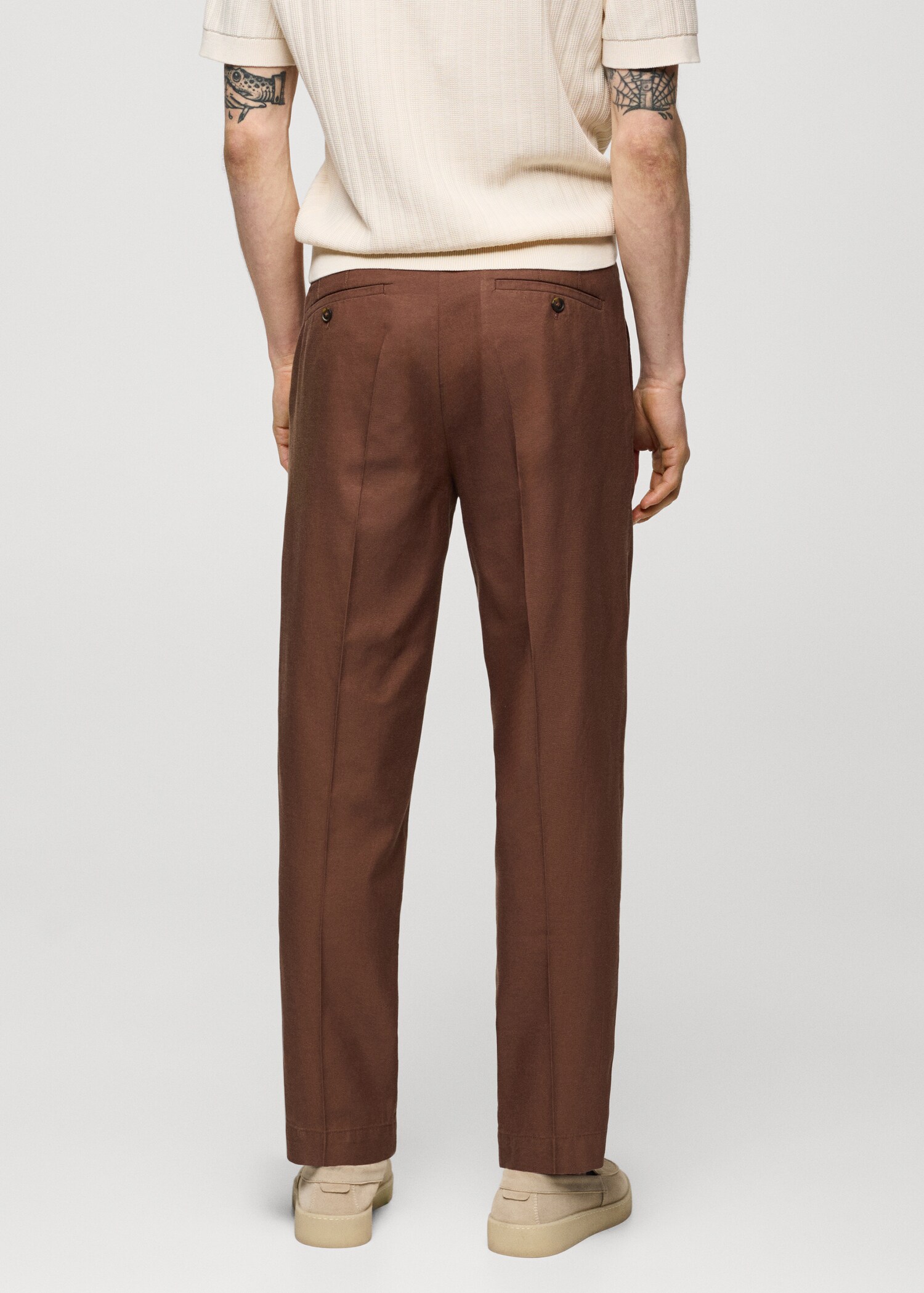 Cotton lyocell pleated pants - Reverse of the article