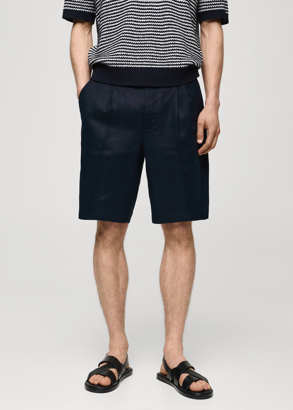 Mango Bundfalten-Bermudashorts aus 100 % Leinen