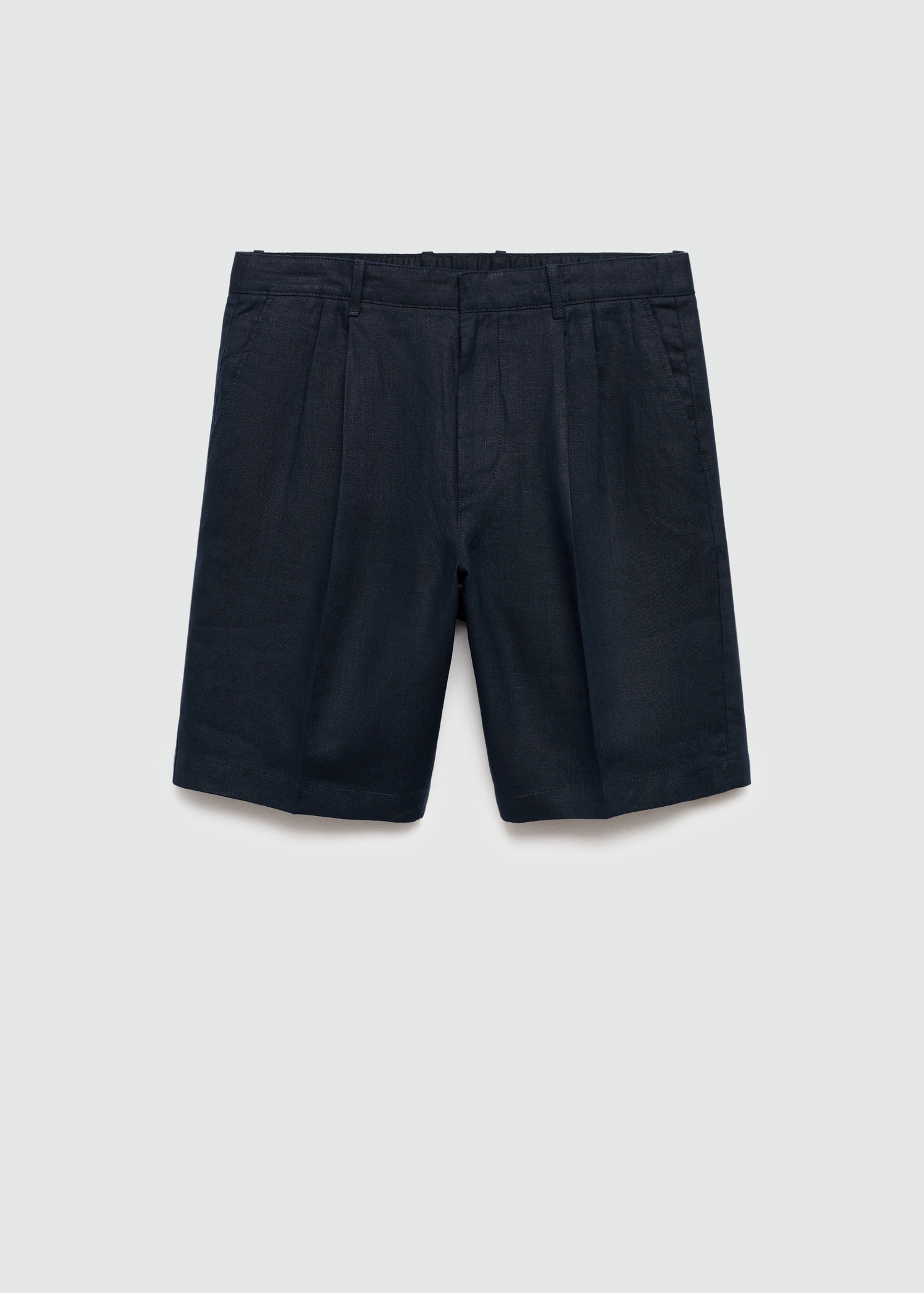 100% linen bermuda shorts with pleats - Article without model