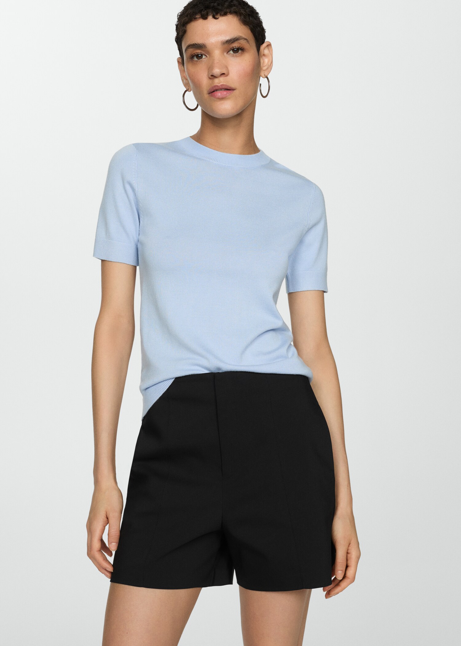 Gerade Shorts mit hoher Taille - Damen | MANGO Deutschland 