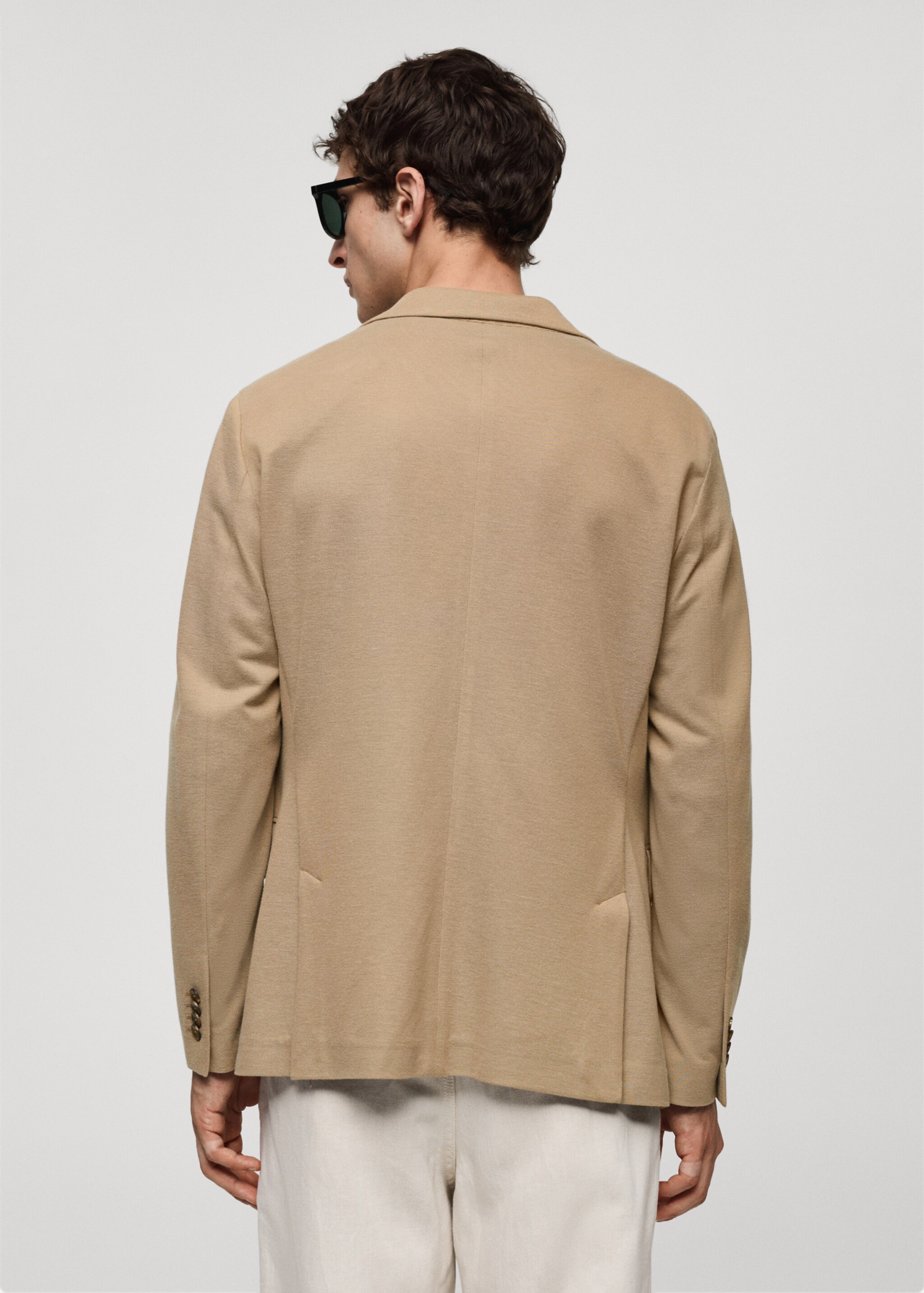 Slim fit blazer met microstructuur - Achterkant van het artikel
