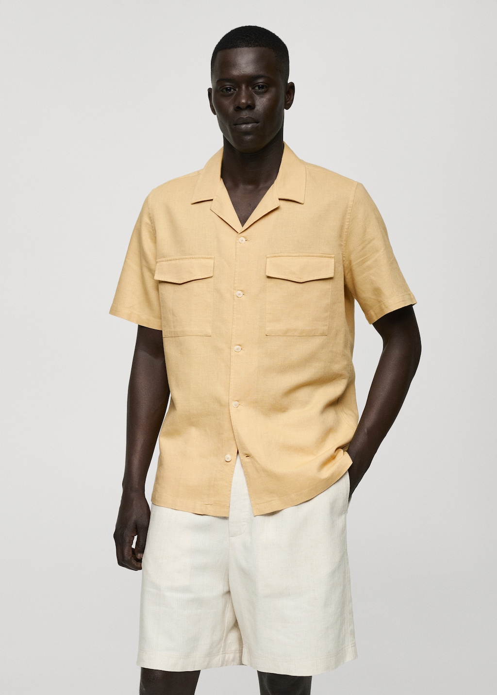 Mango Regular Fit-Hemd aus Leinen mit Baumwolle