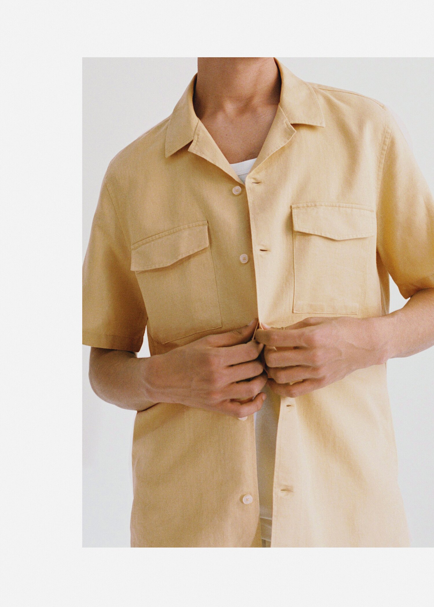 Regular-fit linen cotton shirt - Details of the article 3