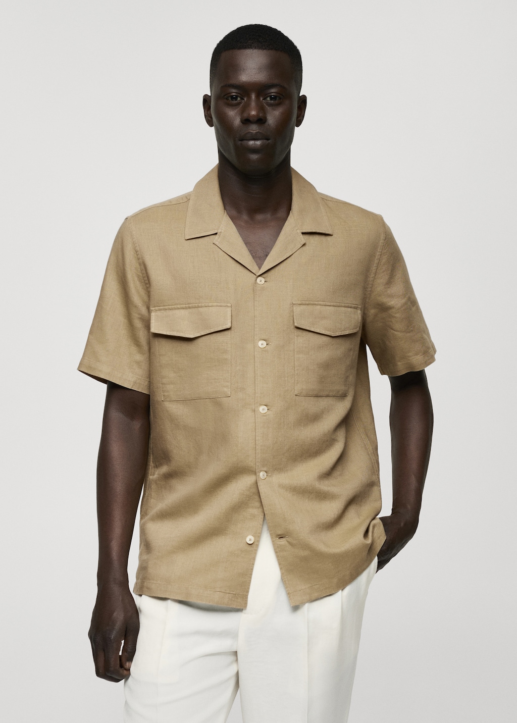 Mango Regular Fit-Hemd aus Leinen mit Baumwolle