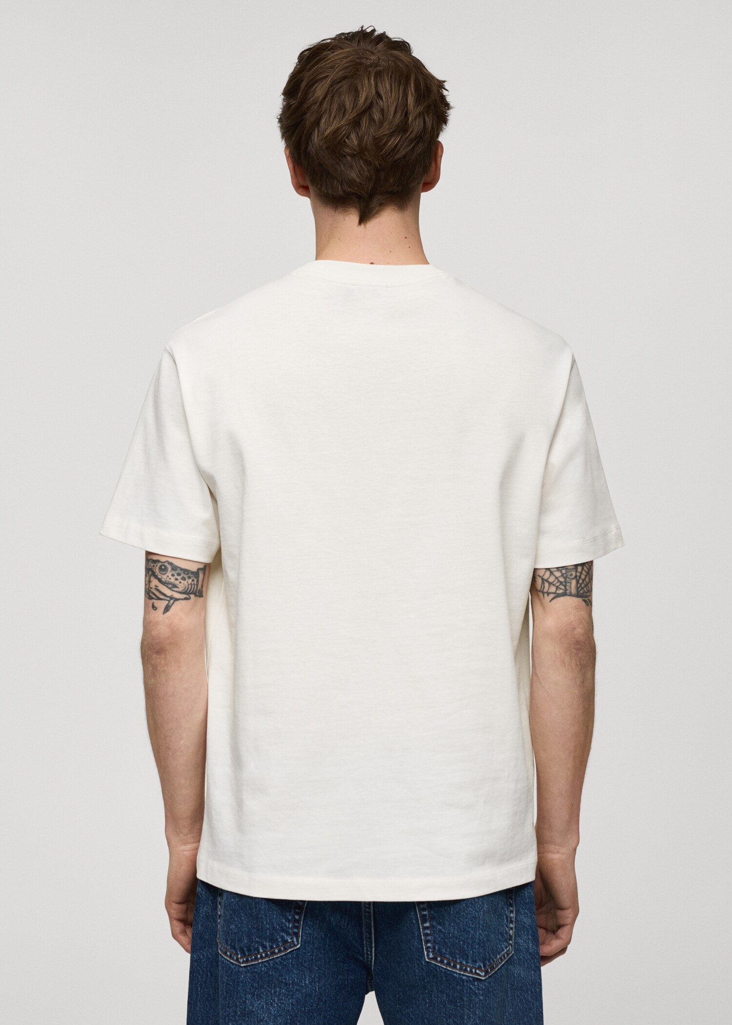 Basic 100% cotton relaxed-fit t-shirt - Reverse of the article