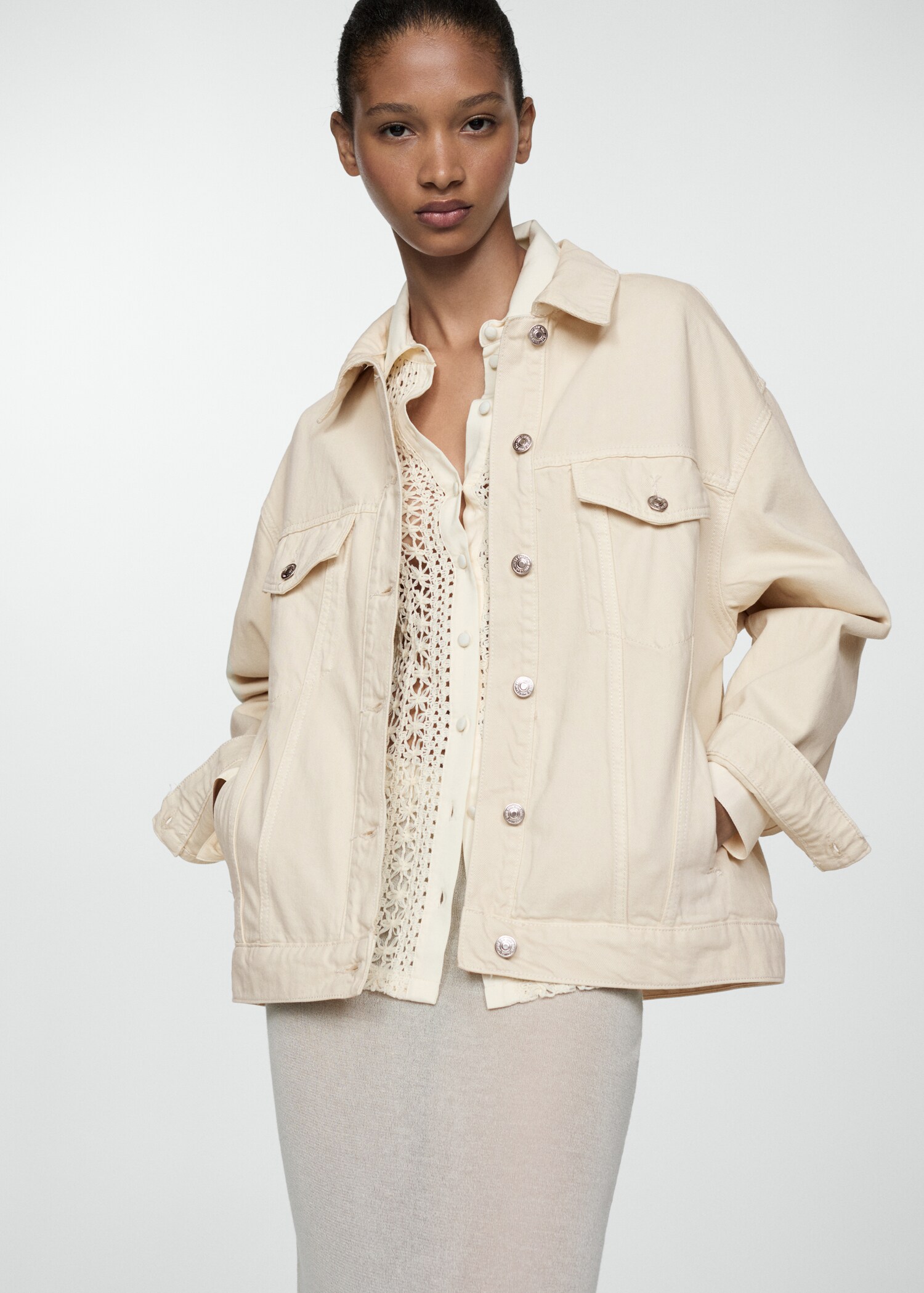 Blouson jean oversize - Plan moyen