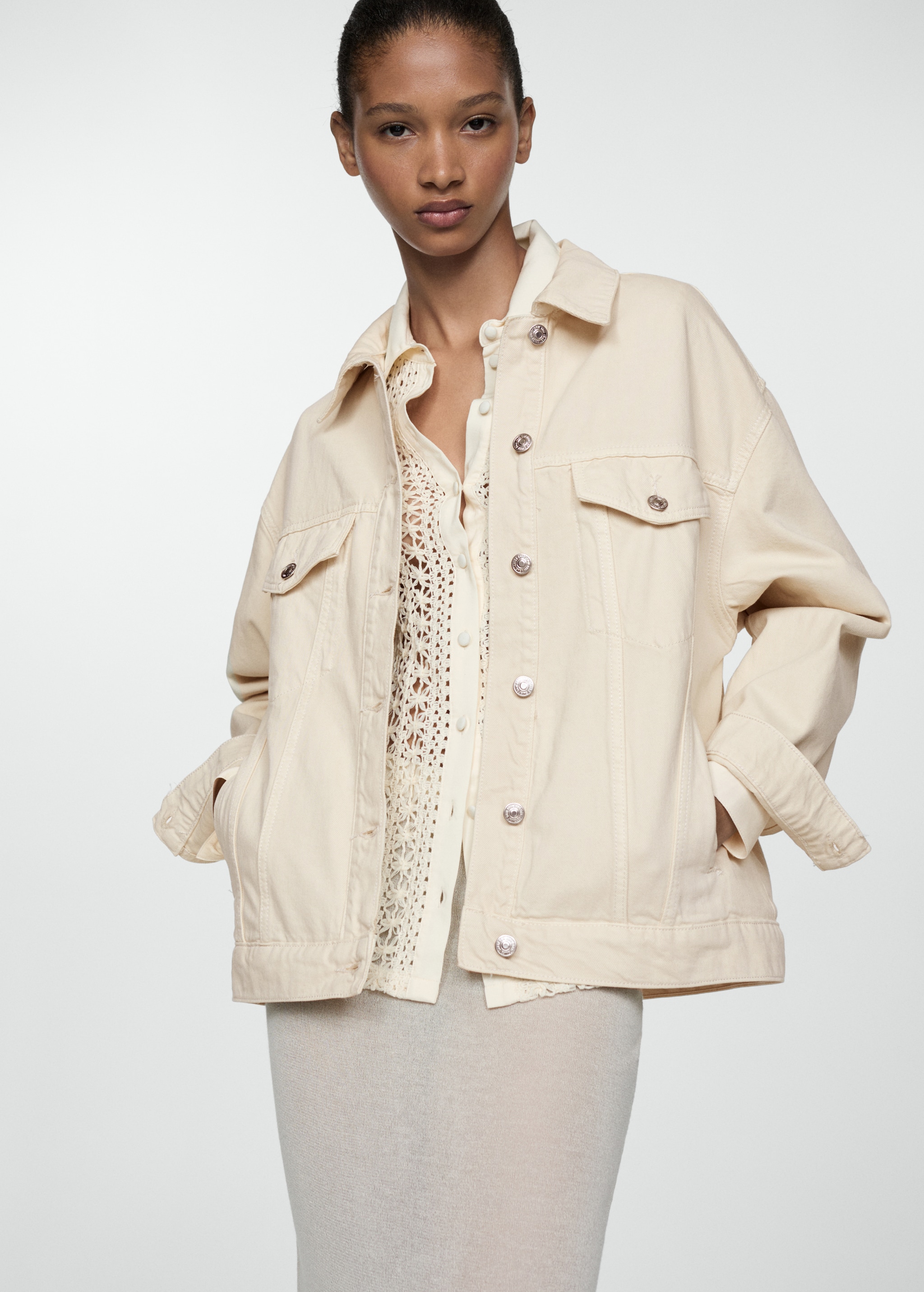 Style Ladies Shirt Jacket Design Oversize Denim Jacket Women