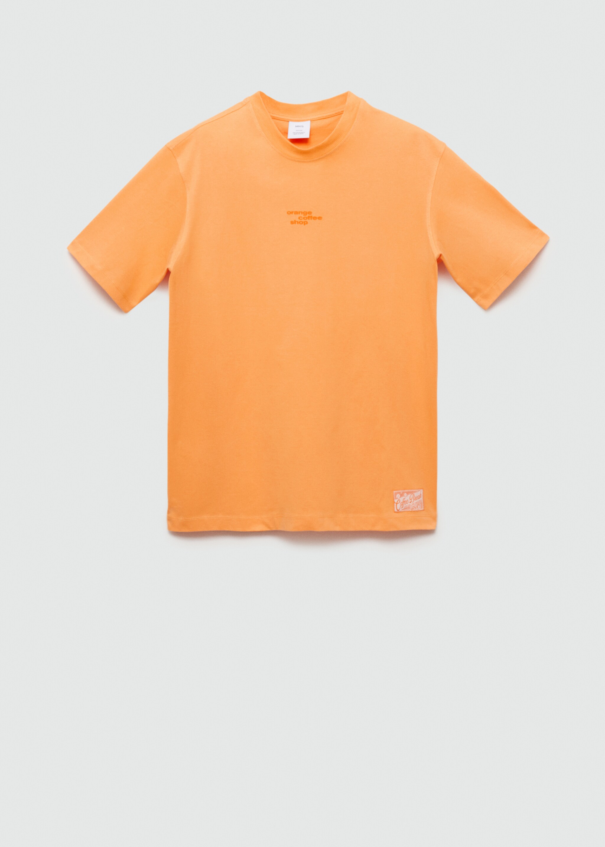 Camiseta 100% algodón estampado - Artículo sin modelo, Naranja. Ref: 77070588-00.