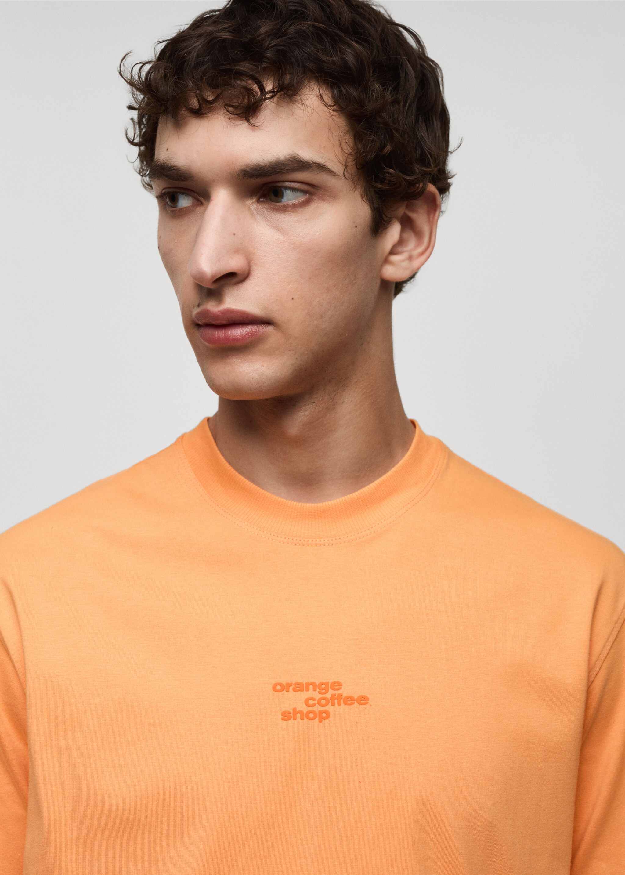 Camiseta 100% algodón estampado - Detalle del artículo 1, Naranja. Ref: 77070588-00.