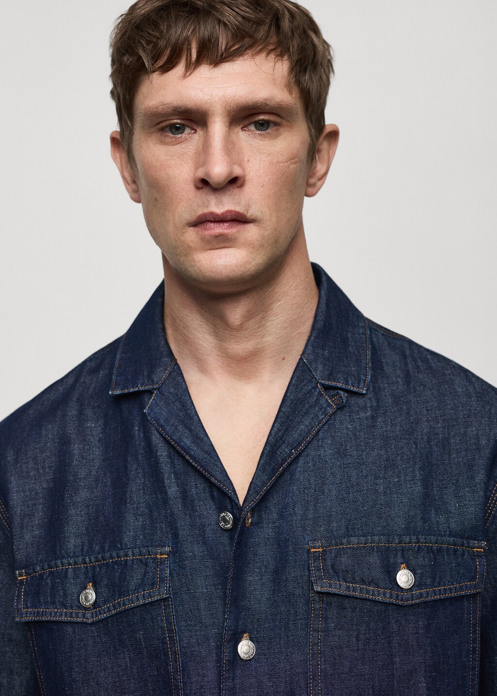 Blue denim shirt men hotsell