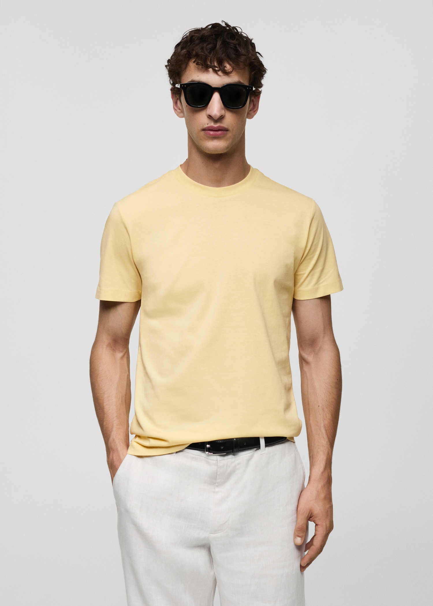 Basic cotton stretch T-shirt - Medium plane