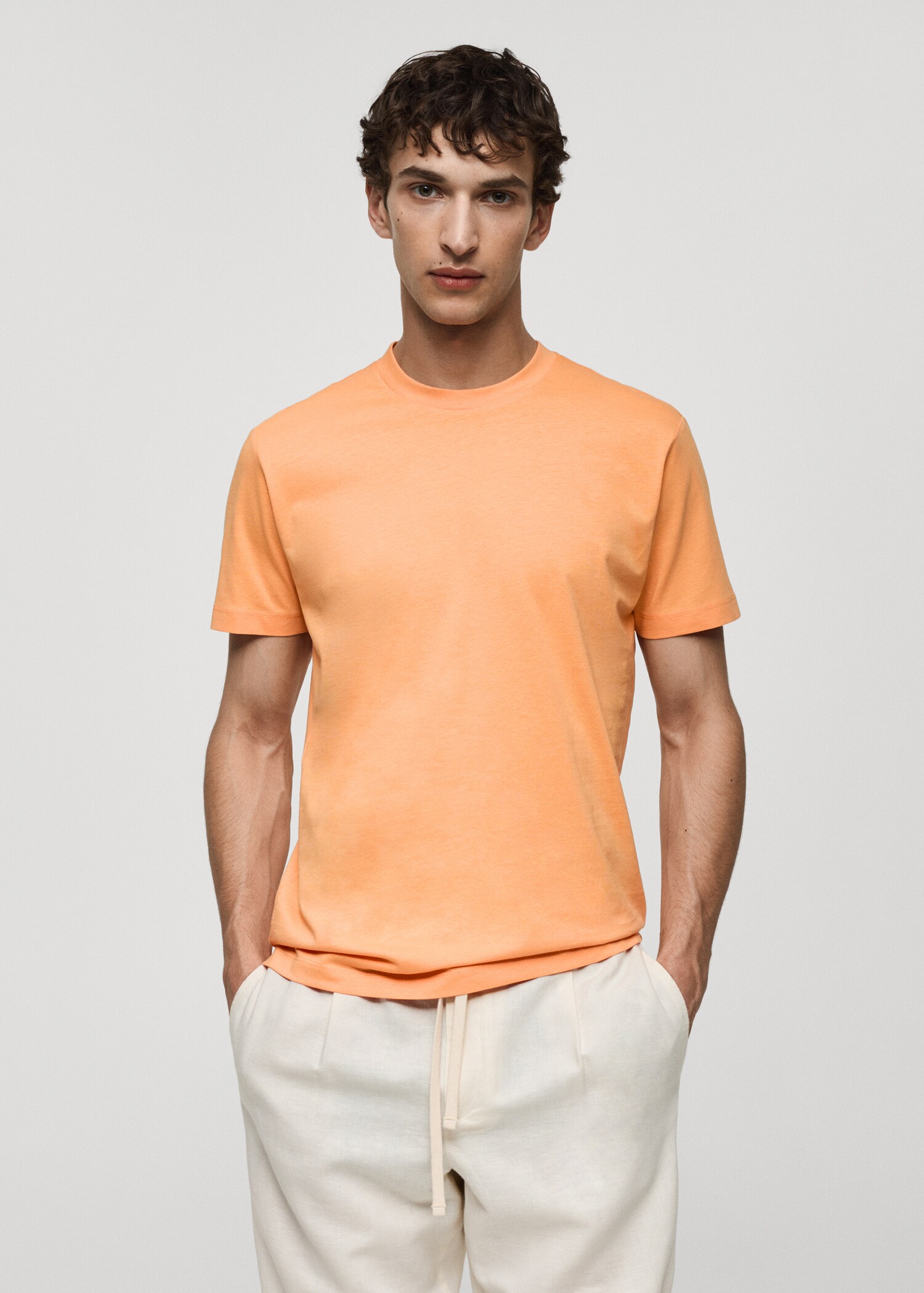 Slim-fit cotton t-shirt - Medium plane
